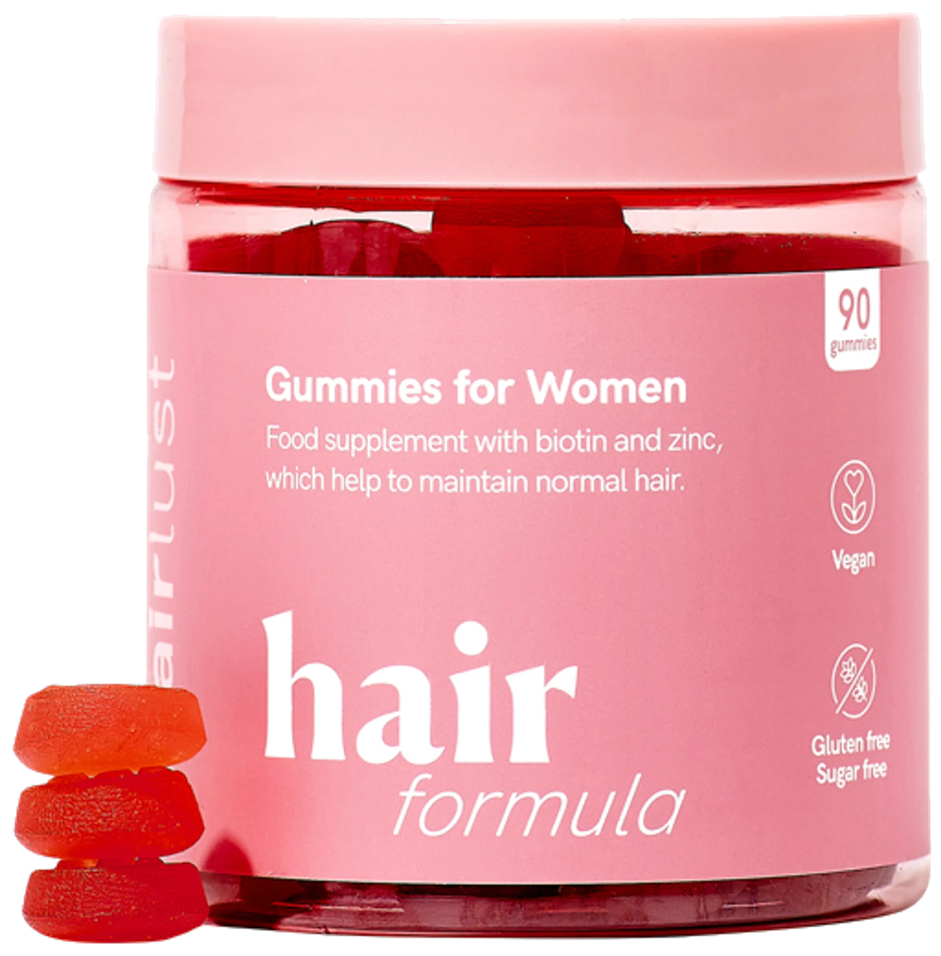 Hairlust Hair Formula Gummies for Women hiusvitamiini naisille 90 kpl