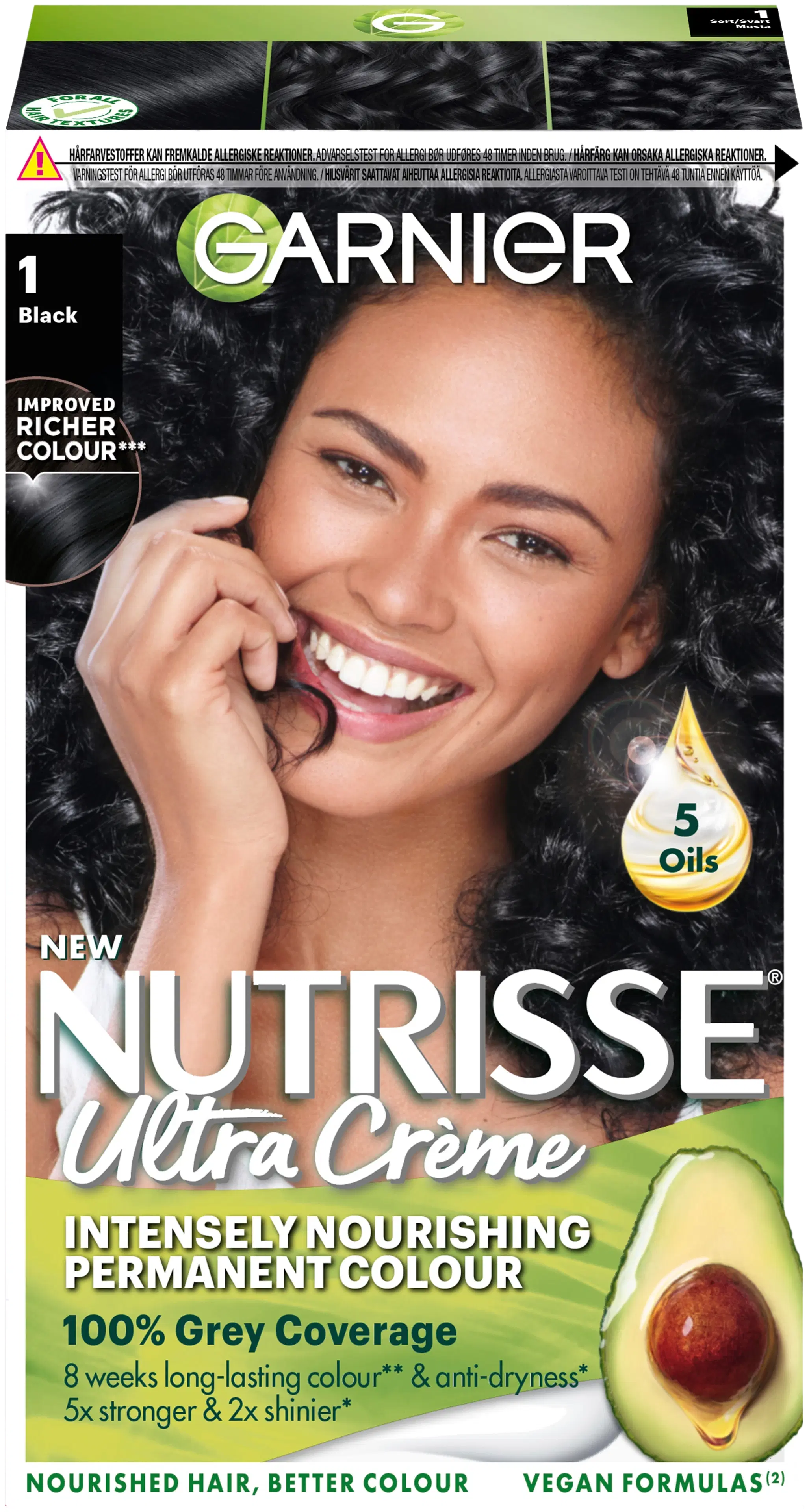 Garnier Nutrisse Ultra Creme 1.0 Black Musta kestoväri 1kpl