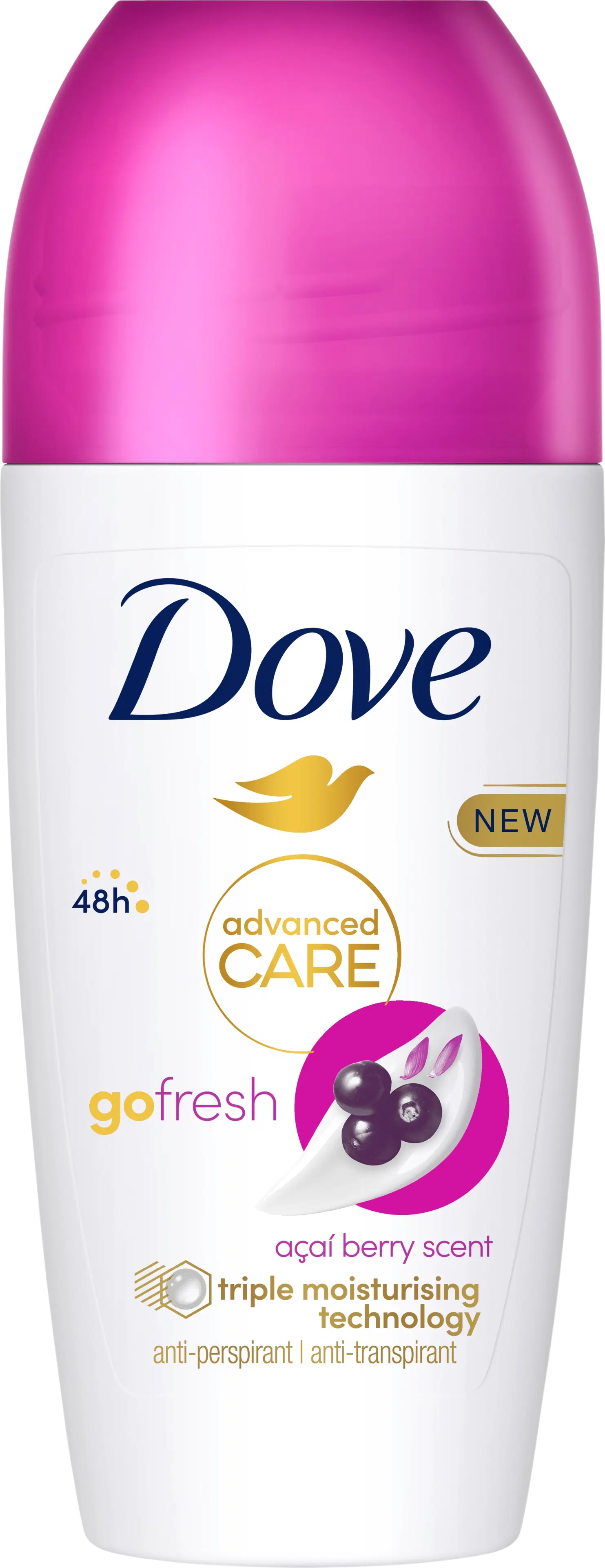 Dove 72h Advanced Care Acai & Water Lily Antiperspirantti Deodorantti Roll-on mukana kosteusvoide 50 ml