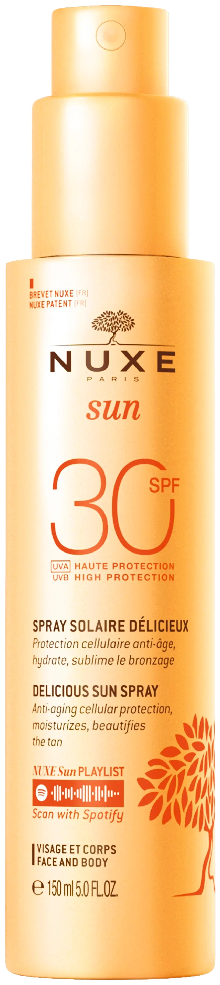 Nuxe Sun Delicious Sun Spray SPF 30, 150 ml -aurinkosuojaspray