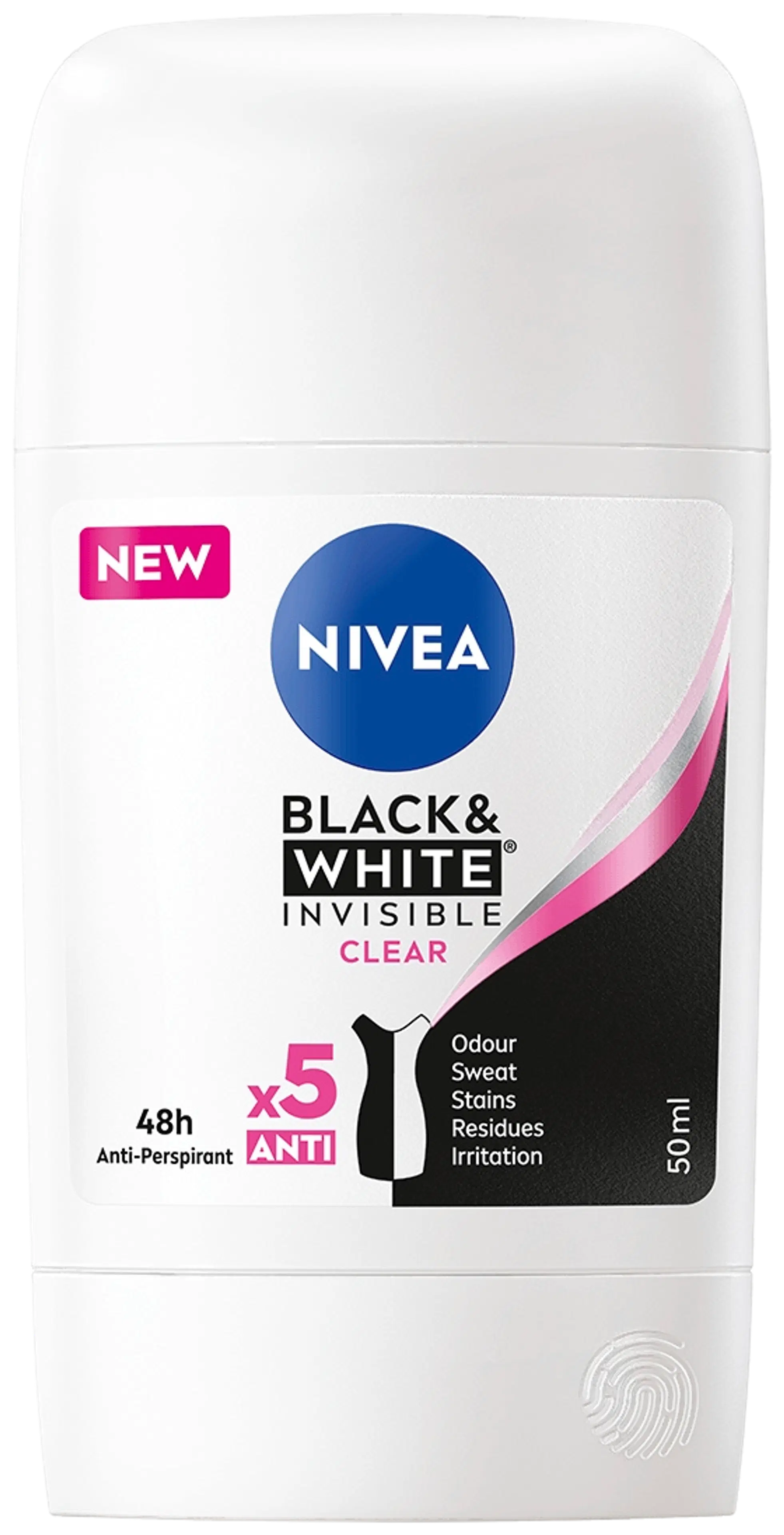 NIVEA 50ml Black & White Invisible Original Deo Stick -antiperspirantti