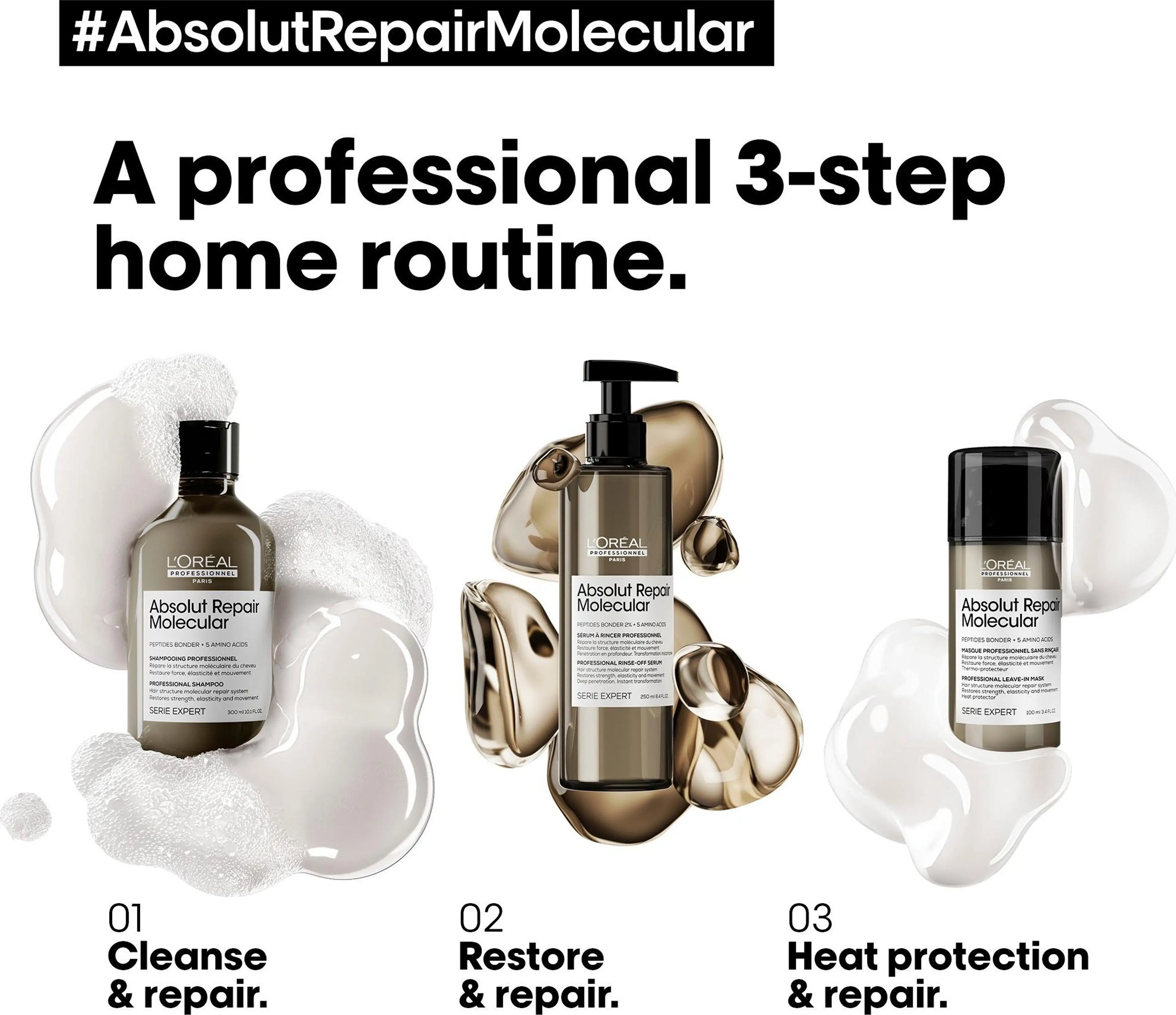 L'Oréal Professionnel Absolut Repair Molecular Leave-in Mask hiuksiin jätettävä naamio 100 ml