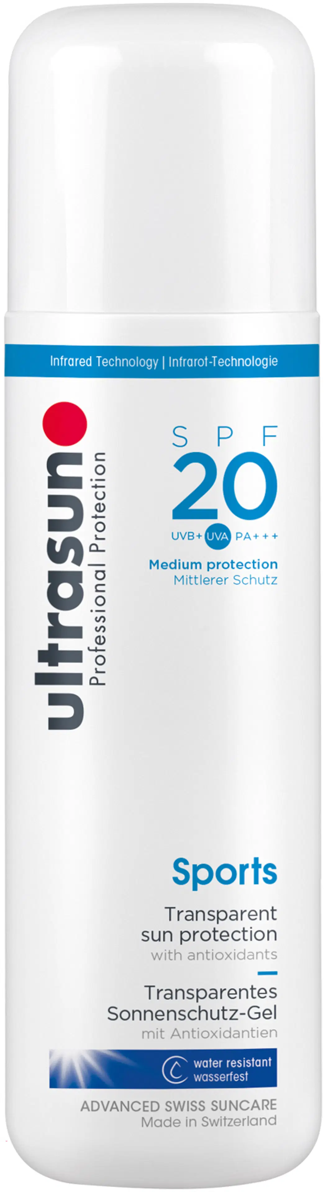 Ultrasun Sports Gel SPF20 aurinkosuojageeli 200 ml