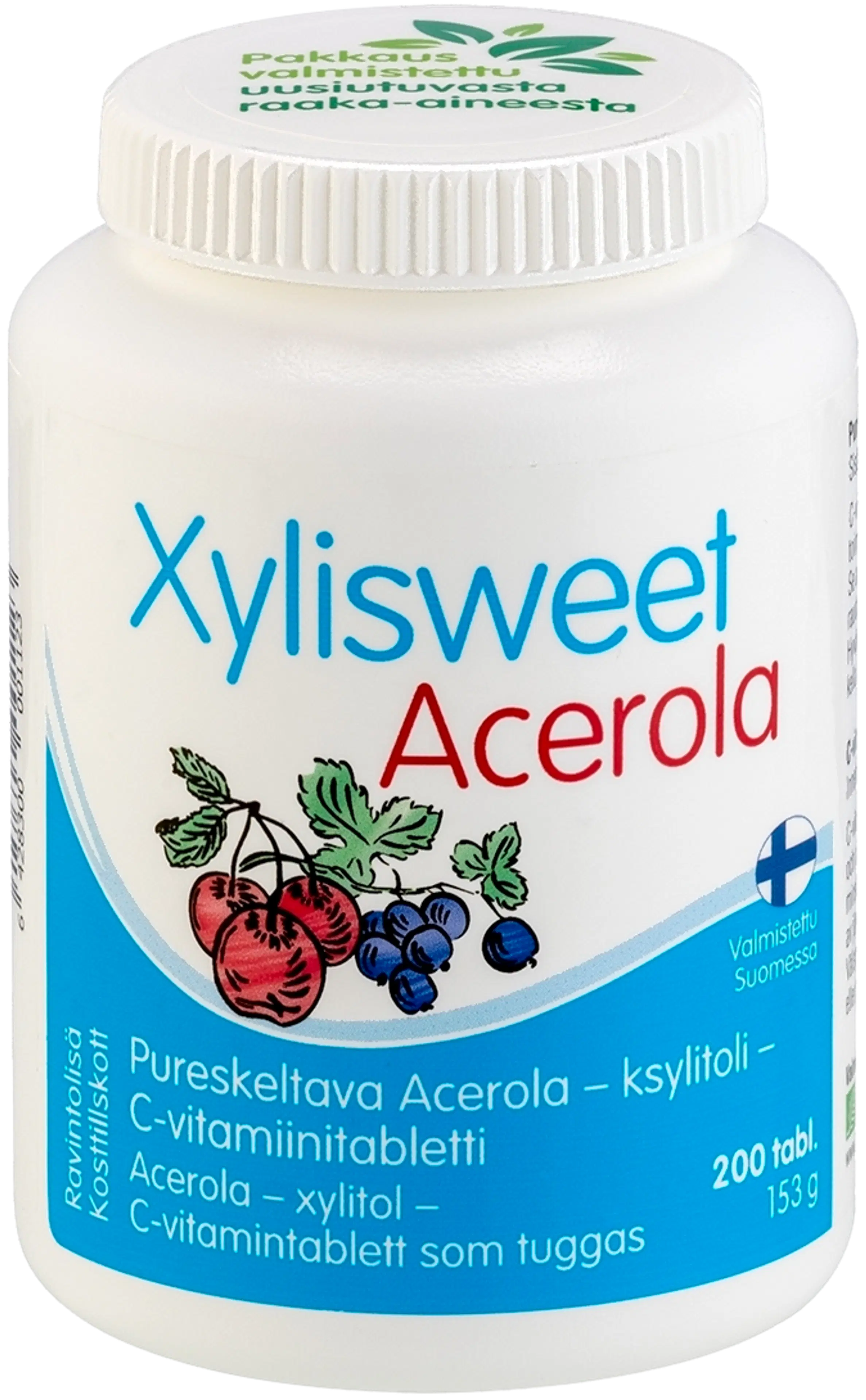 Xylisweet Acerola pureskeltava acerola-ksylitoli-C-vitamiinitabletti 200 tabl