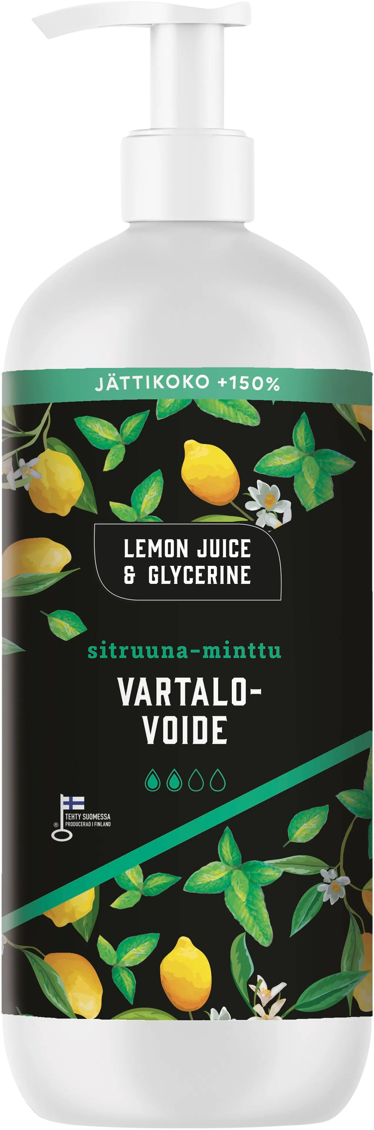Lemon Juice & Glycerine Vartalovoide Sitruuna-Minttu 500ml