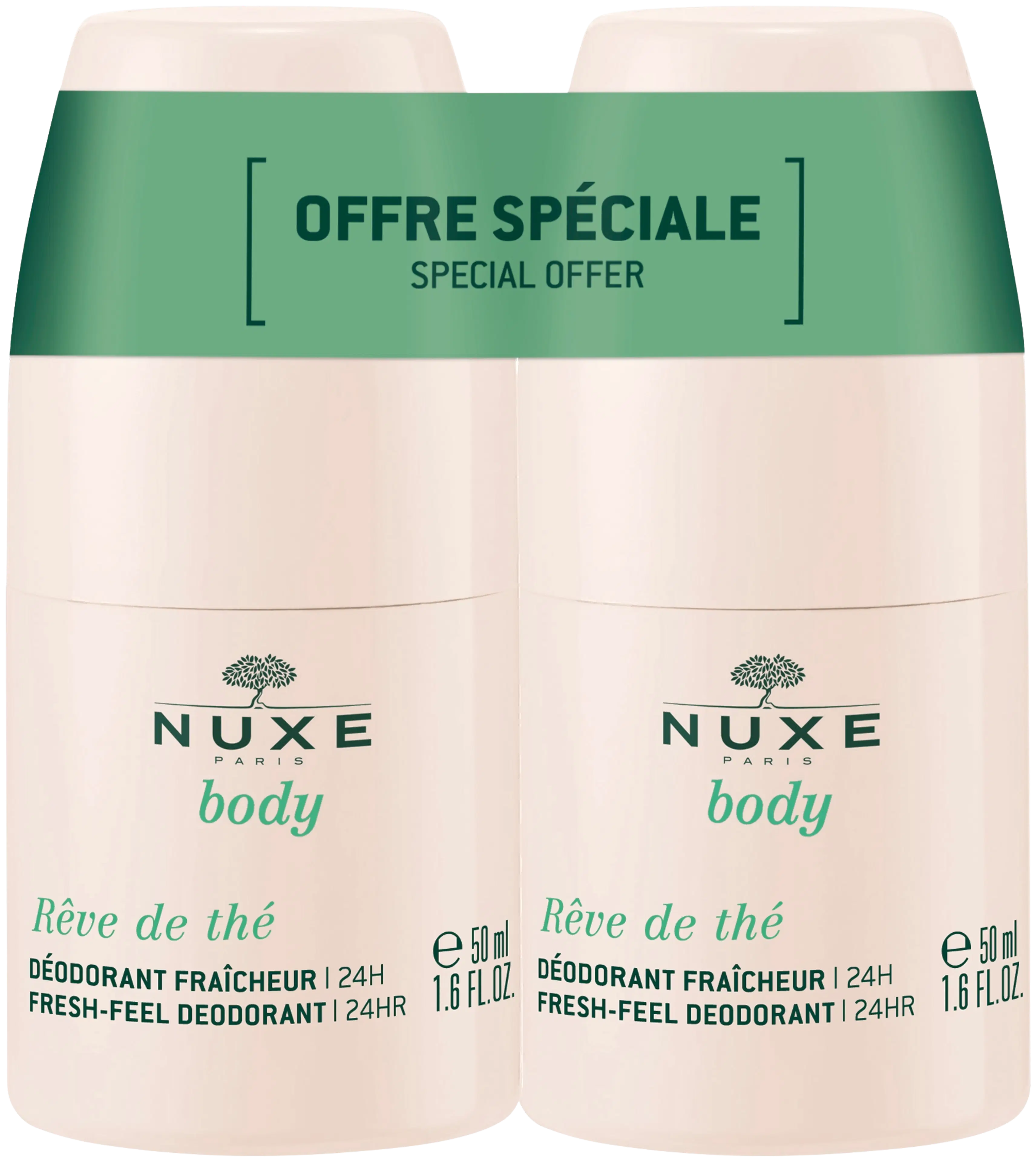 Nuxe Rêve de thé Feel-Fresh deodorant 2x50ml Duo-pakkaus