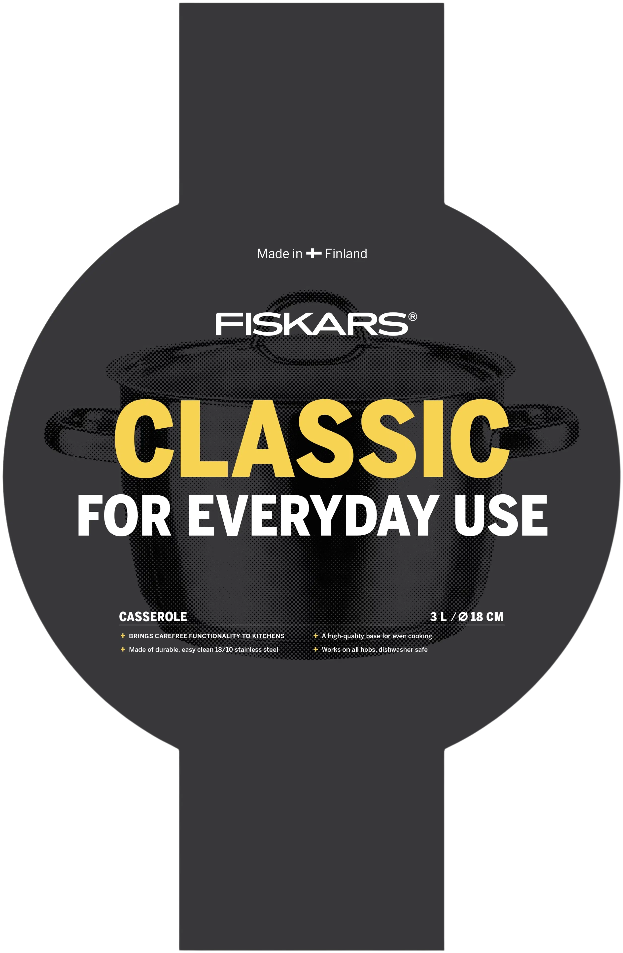 Fiskars Classic teräskattila 3l