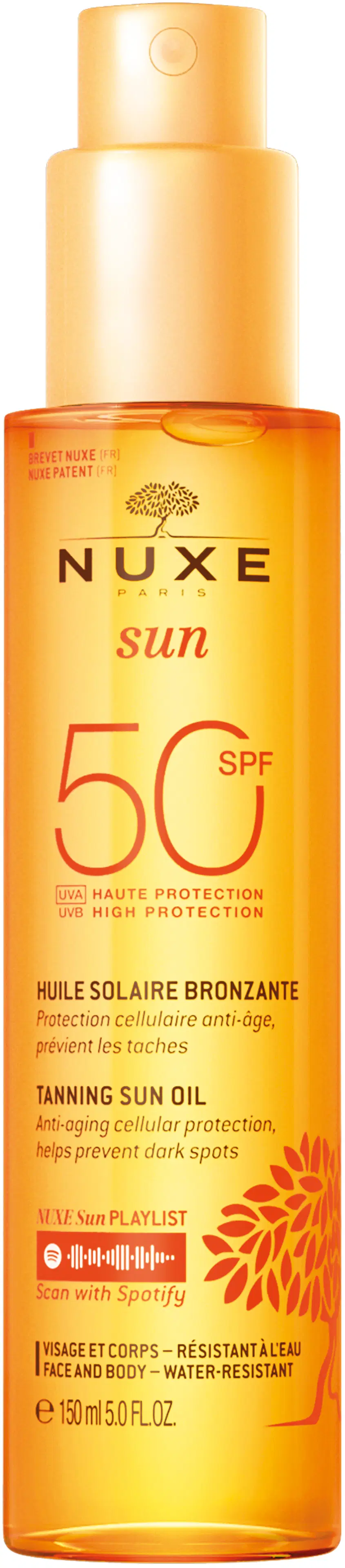 NUXE Sun Tanning Sun Oil High Protection SPF 50 aurinkosuojaöljy 150 ml