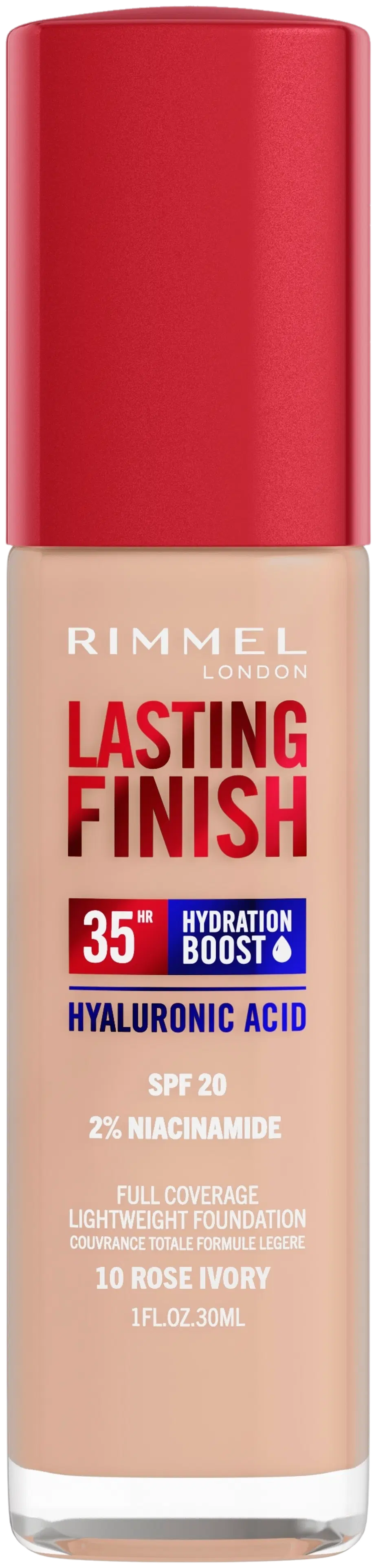 Rimmel Lasting Finish 35H Foundation meikkivoide 30ml, 010 Rose Ivory