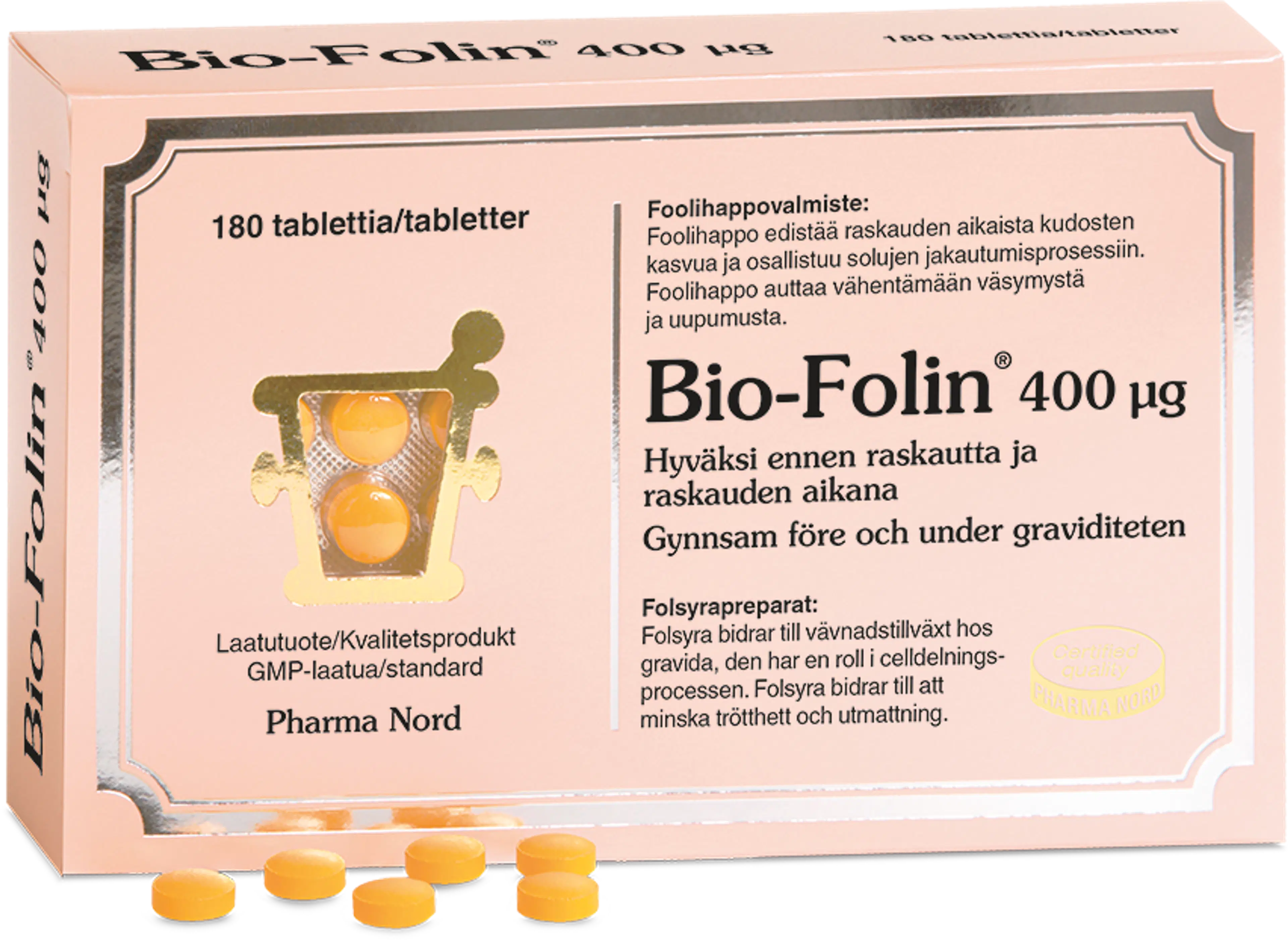 Bio-Folin® 400 mcg ravintolisä 180 tabl.