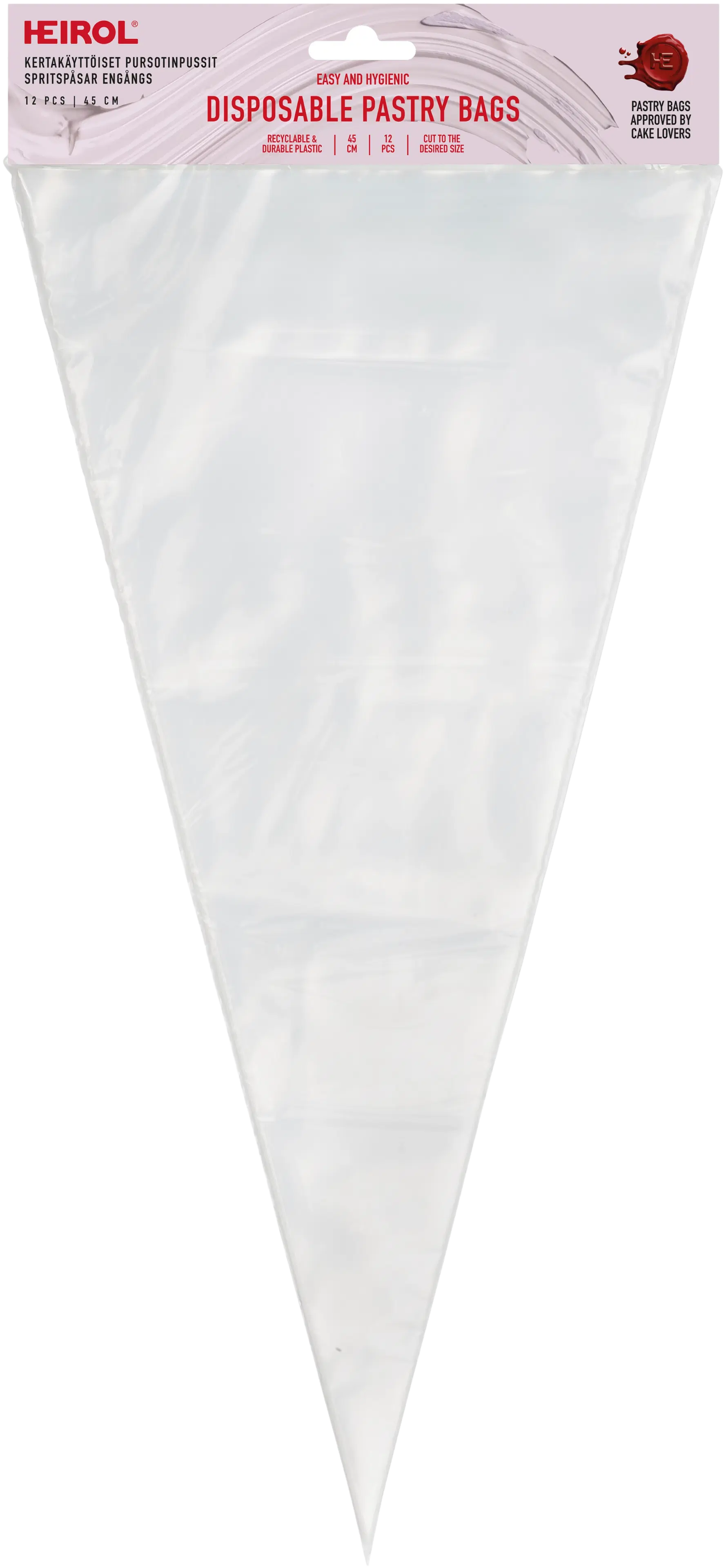 Heirol kertakäyttöiset pursotinpussit 45 cm (12 kpl)