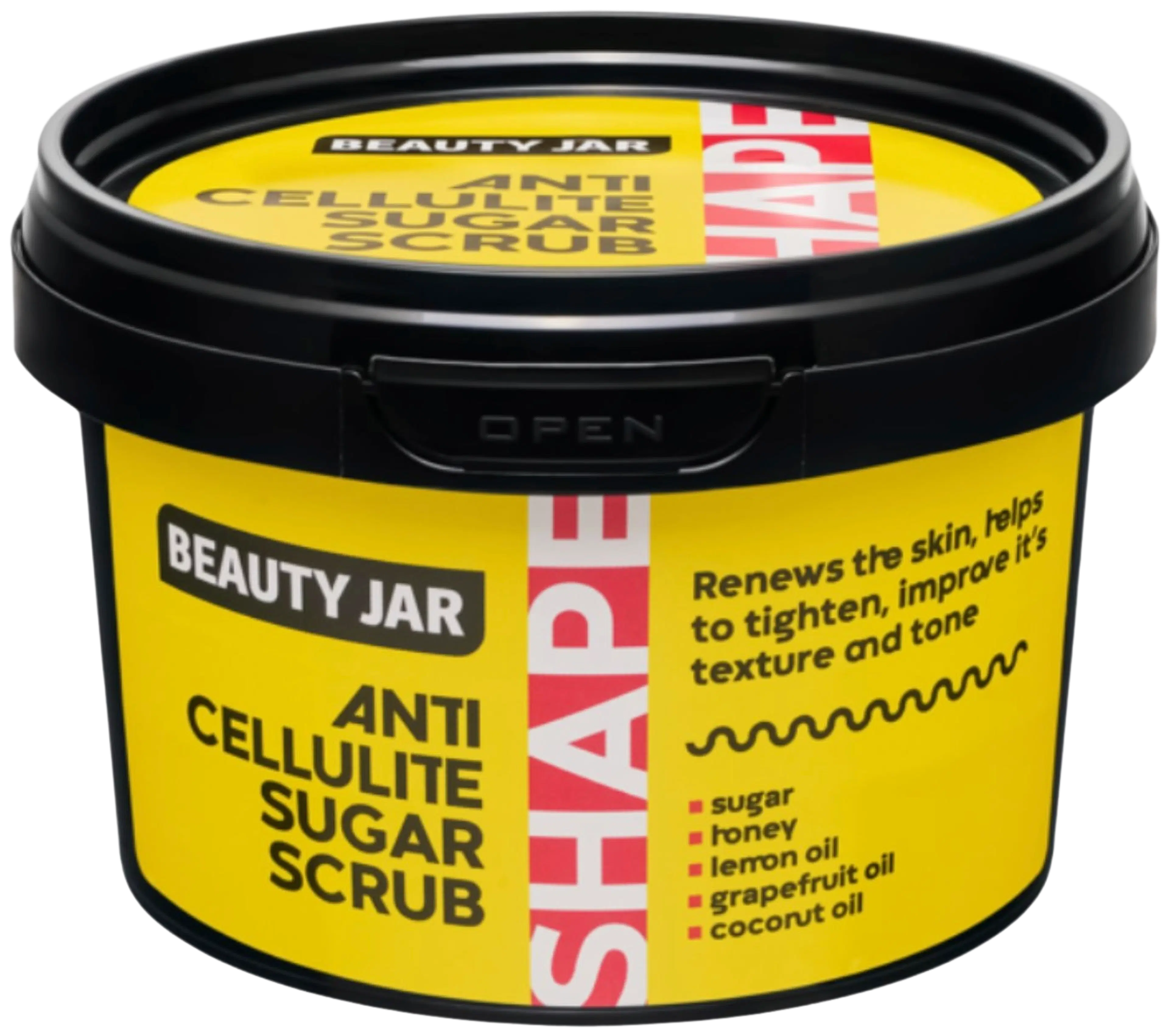 Beauty Jar SHAPE - Anti-Cellulite Sugar Scrub vartalokuorinta 250 g