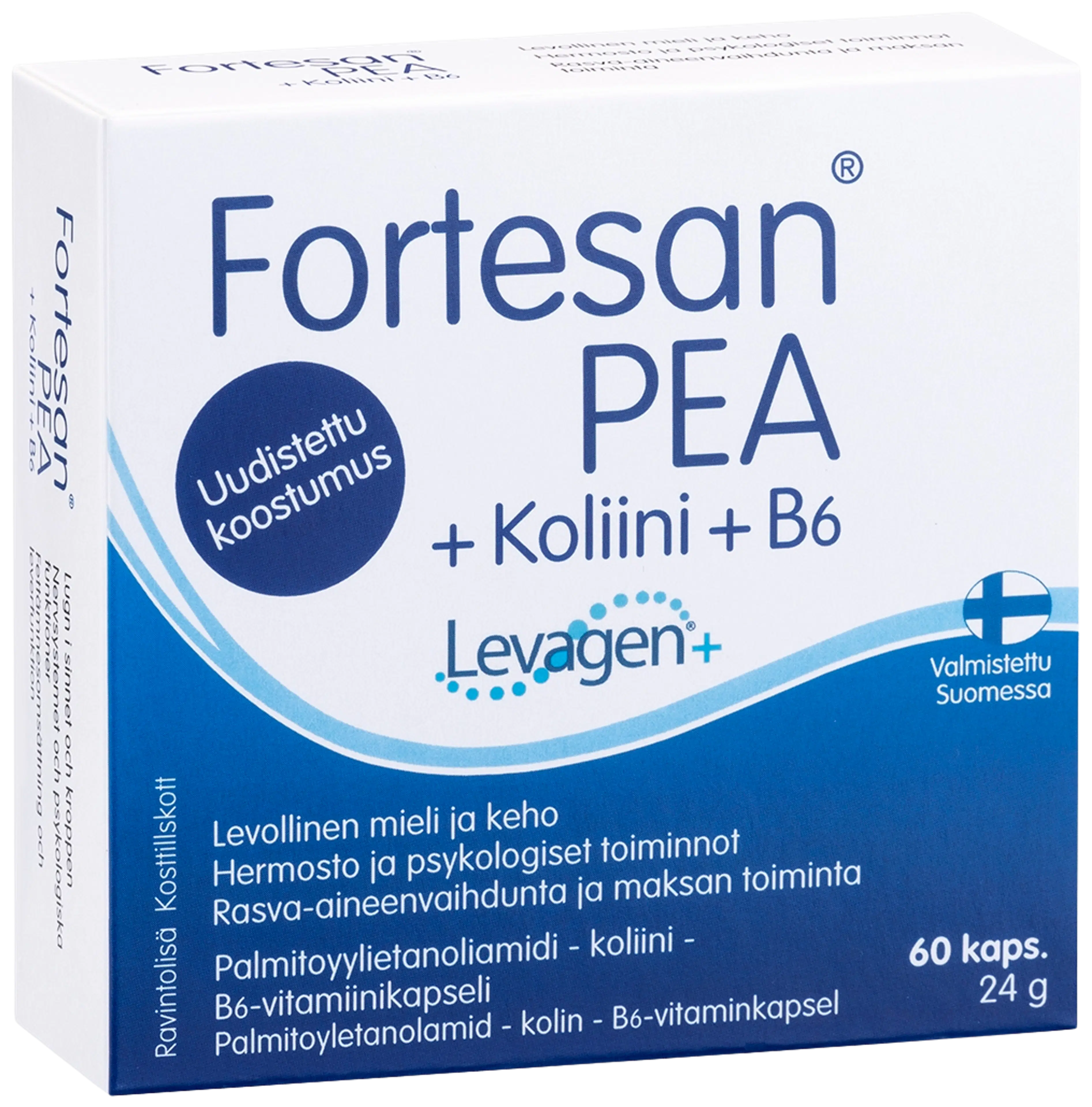 Fortesan PEA + Koliini + B6 Palmitoyylietanoliamidi - koliini - B6-vitamiinikapseli 60 kaps