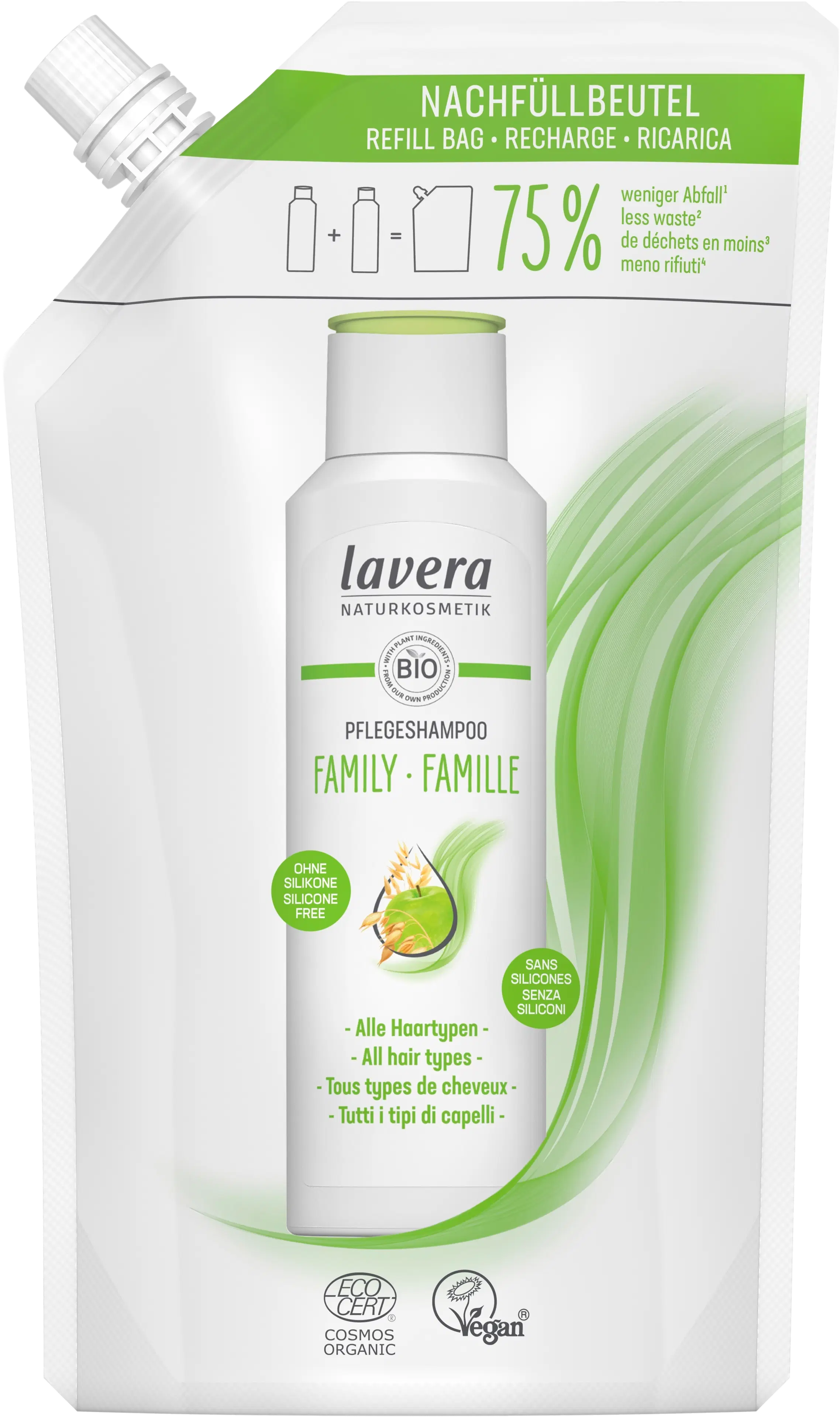 lavera Family shampoo täyttöpussi 500 ml