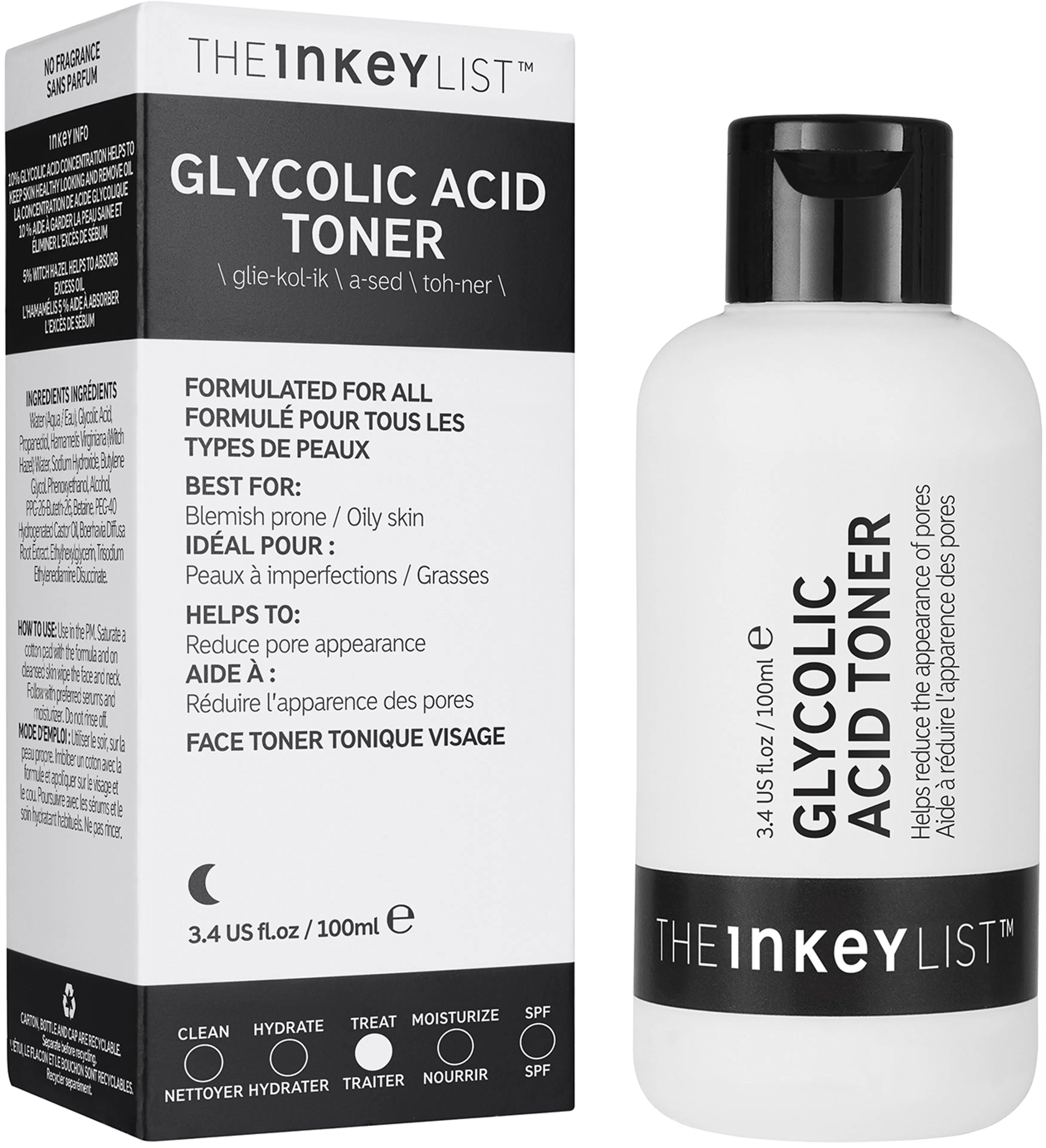 The Inkey List Glycolic Acid Toner kasvovesi 100 ml