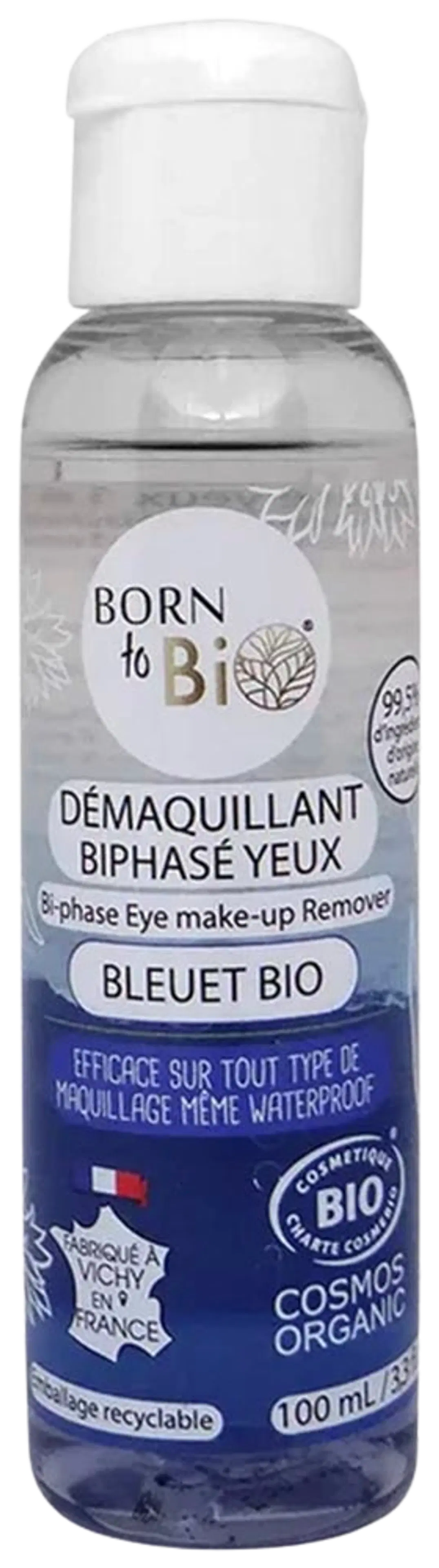 Born to Bio Organic Blueberry Floral Water Biphasic Makeup Remover - Vedenkestävän Silmämeikinpoistoaine 100ml
