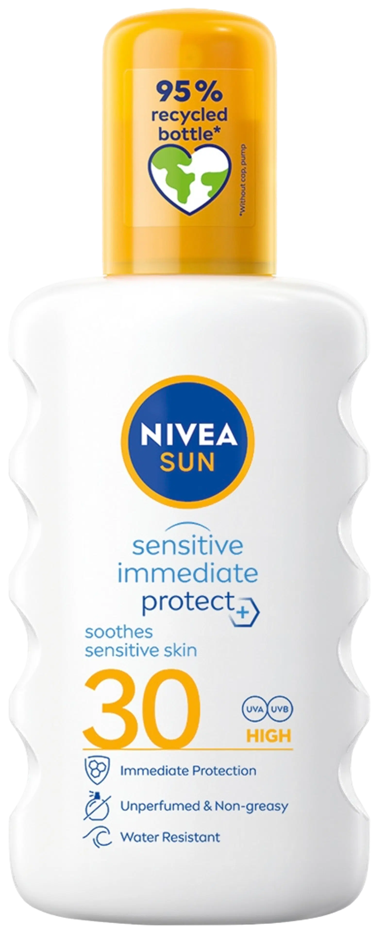 NIVEA SUN 200ml Sensitive Immediate Protect Soothing Sun Spray SK30 -aurinkosuojasuihke