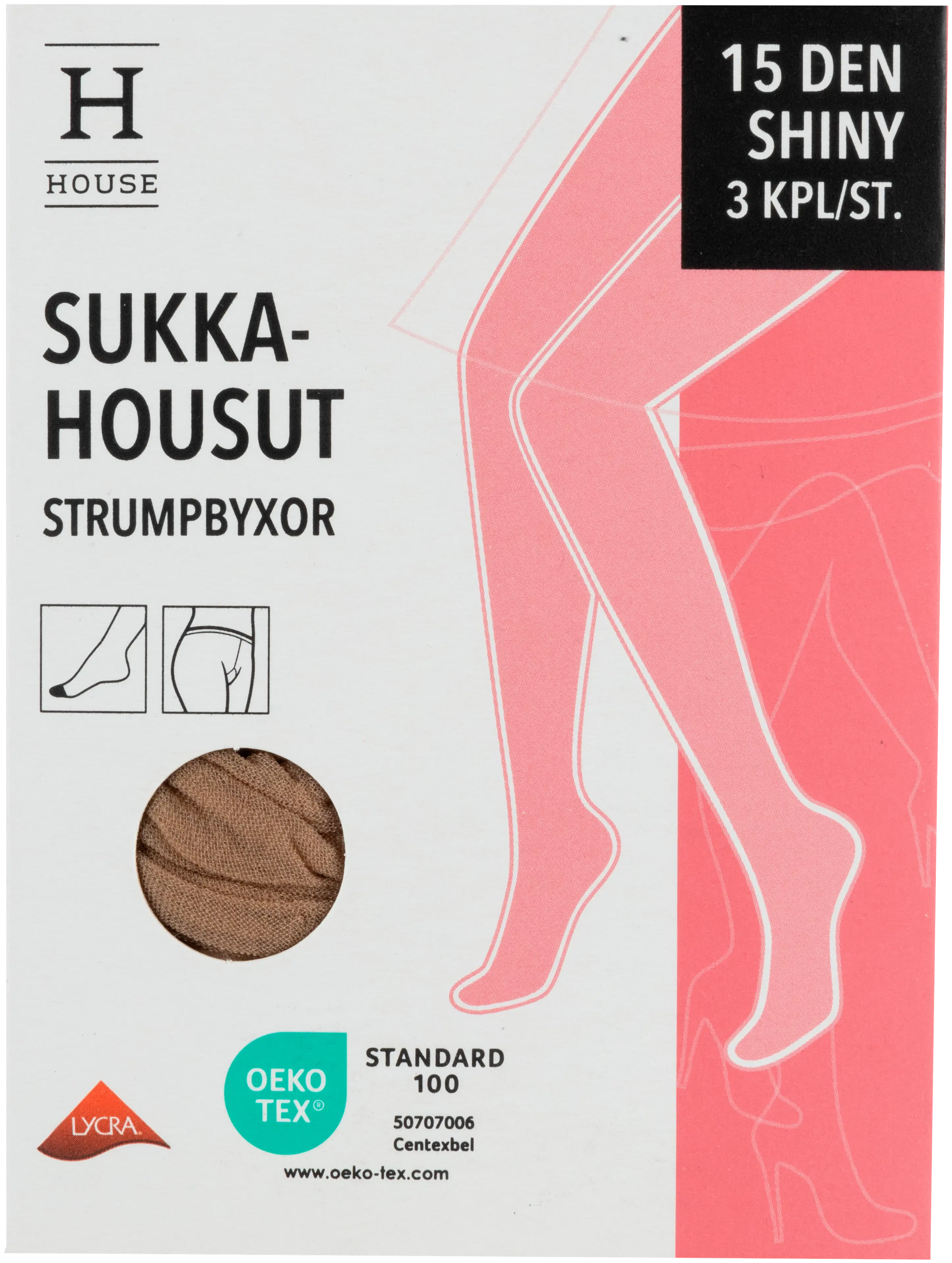 House naisten sukkahousut shiny 15 den SH15X3HR 3-pack