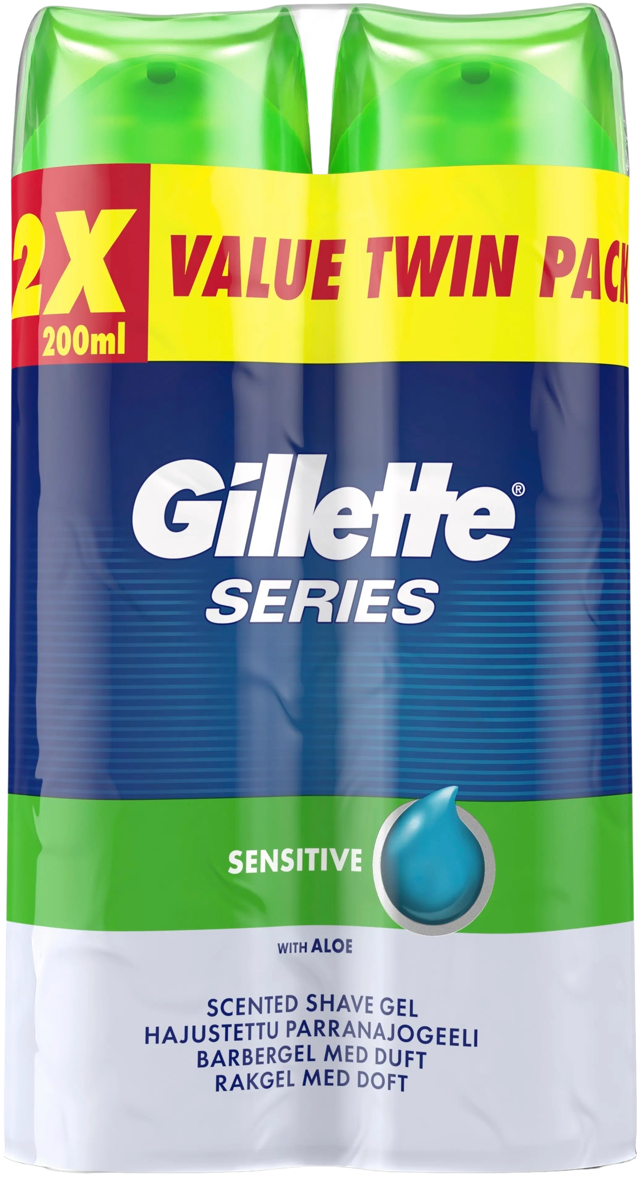 Gillette Soothing Sensitive Gel 2x200ml parranajogeeli