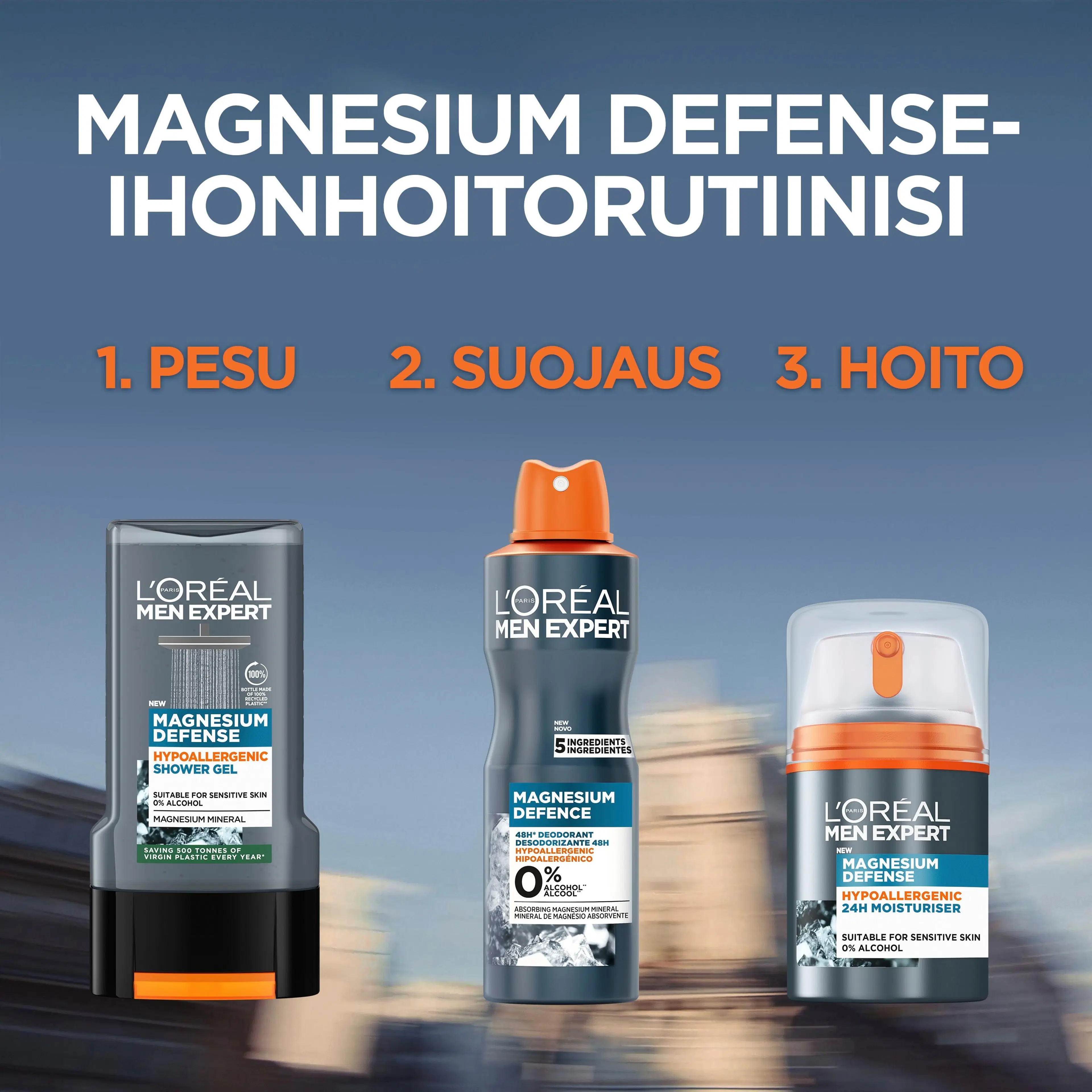 L'Oréal Paris Men Expert Magnesium Defense Hypoallergenic suihkugeeli 300 ml