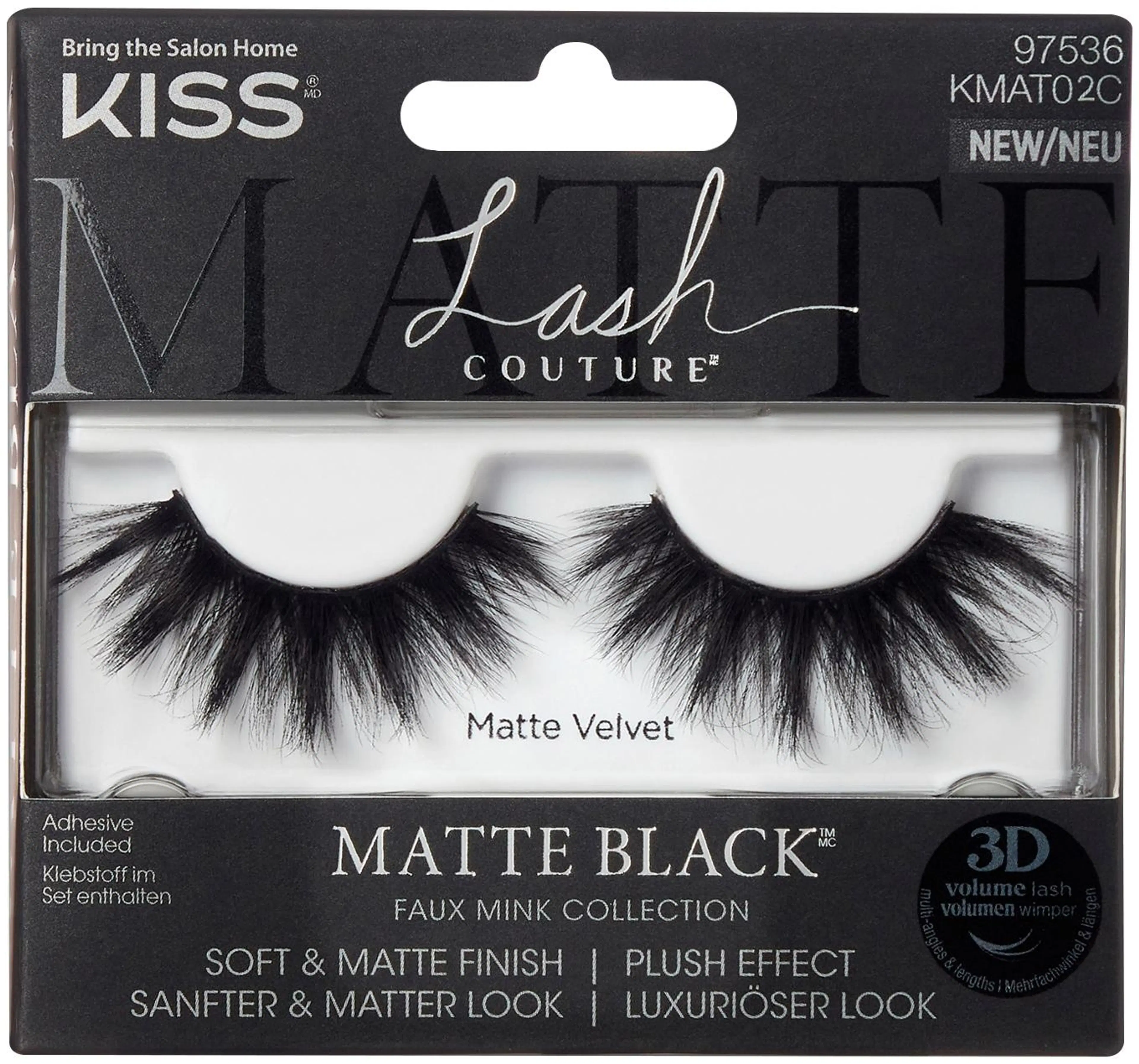 Kiss Lash Couture Matte Black lirtoripset, Velvet 1pari