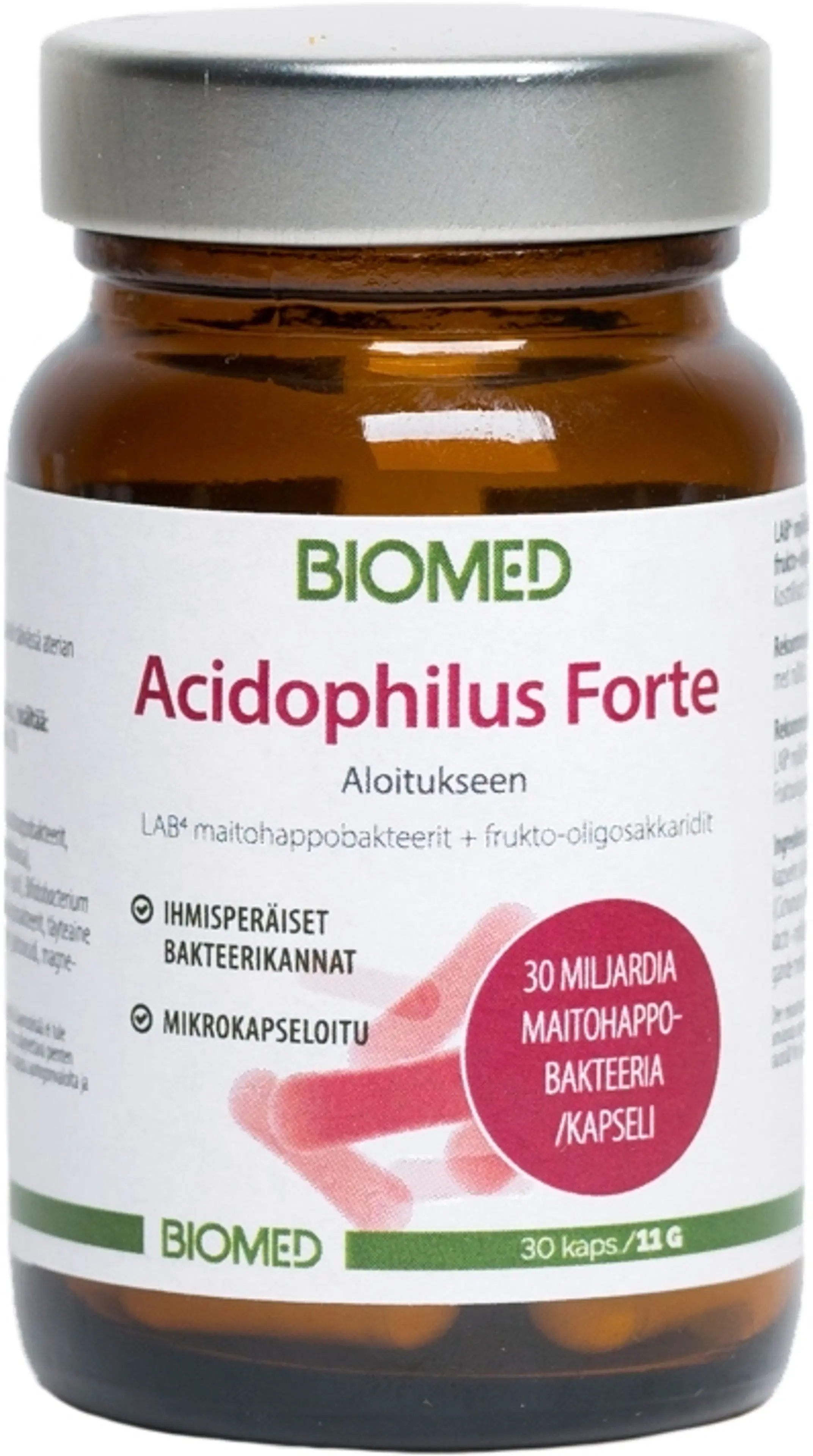 Biomed Acidophilus Forte Lab4 maitohappobakteerit 30 kaps.