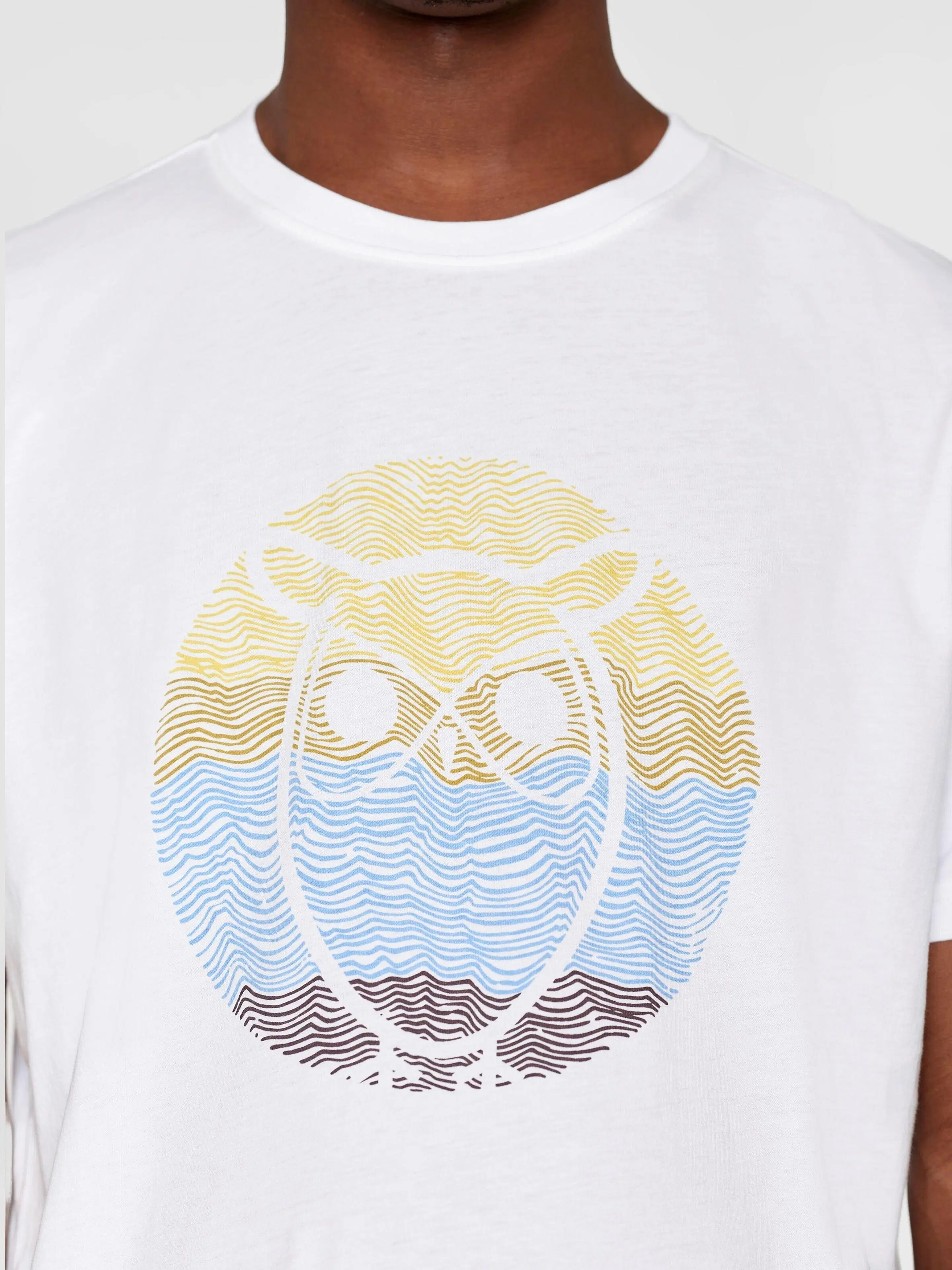 Knowledge cotton apparel Regular circled owl printed t-paita