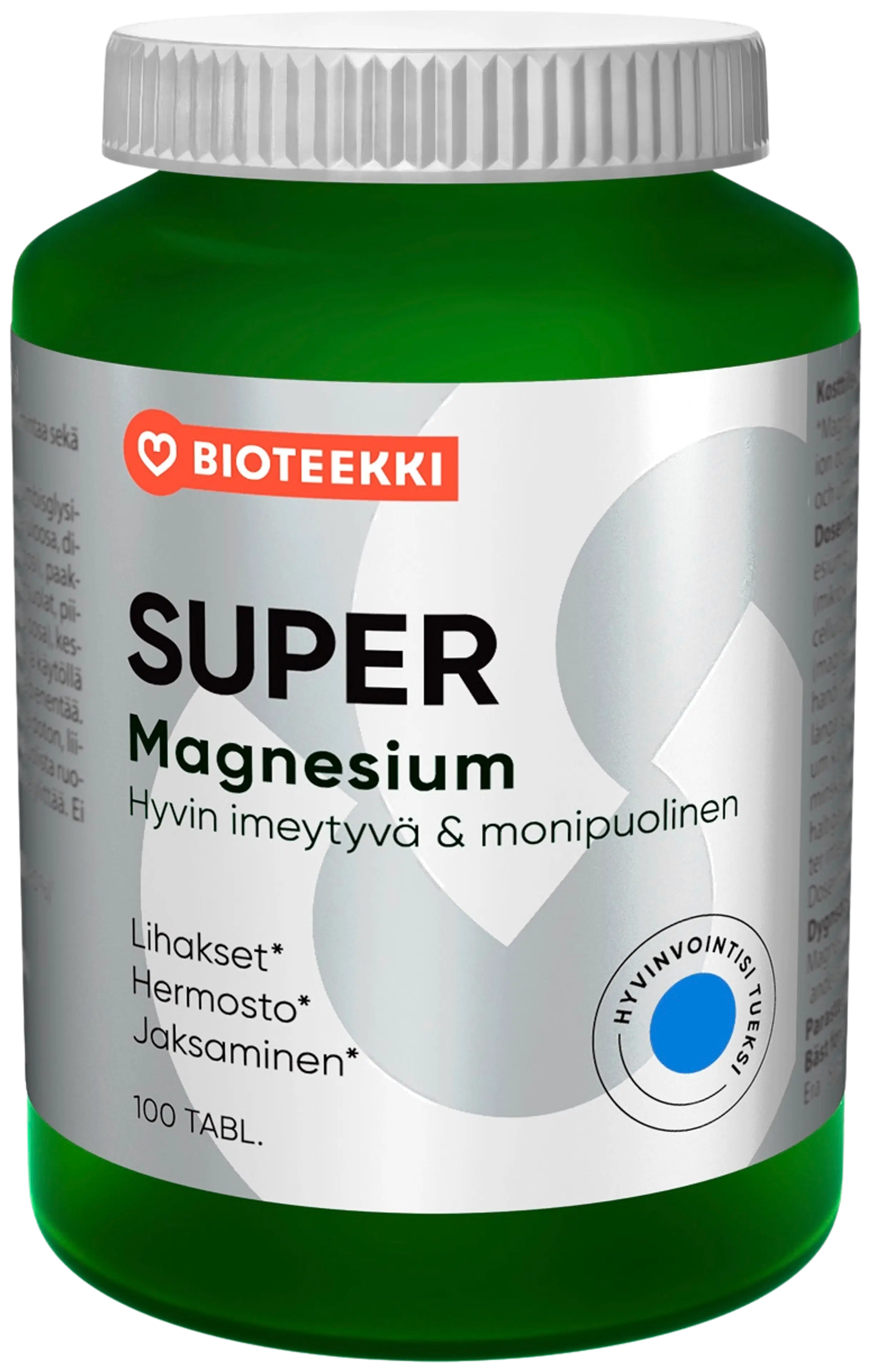 Bioteekin Super Magnesium ravintolisä 100 tabl