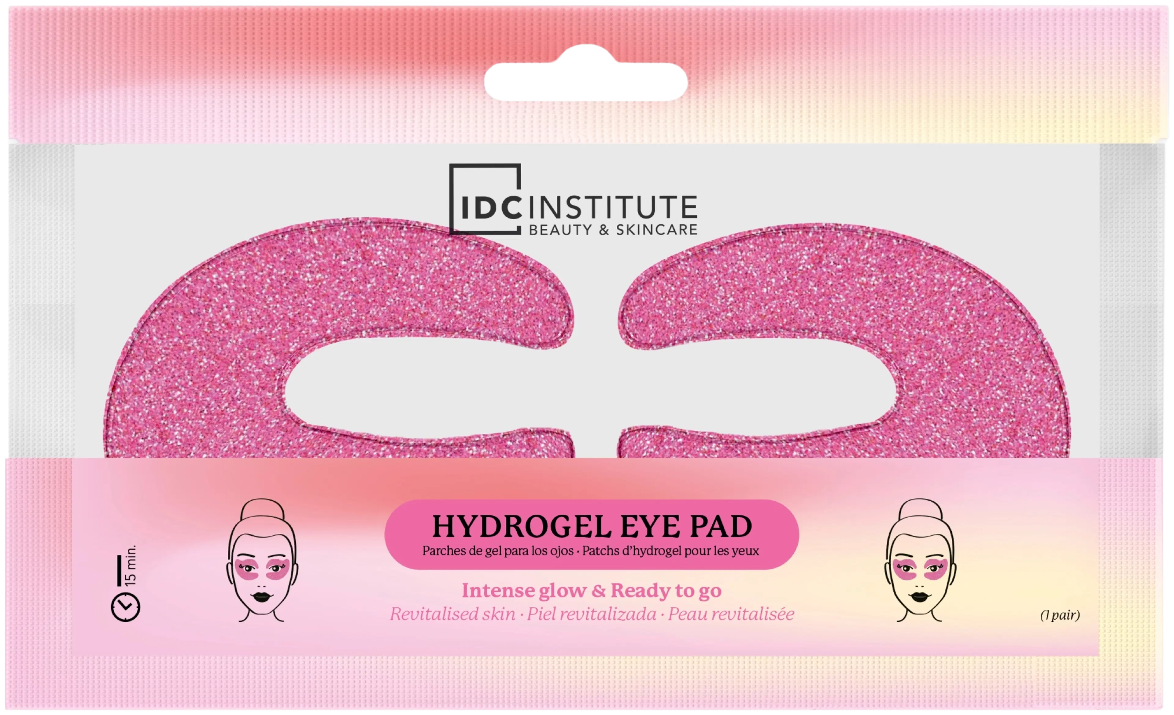 IDC Institute Glitter silmänympäryslaput Pink 1 pari