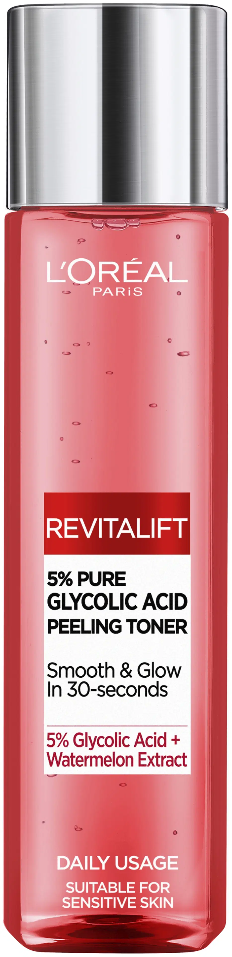 L'Oréal Paris Revitalift 5% Glycolic Acid Peeling Toner kuoriva kasvovesi 180 ml