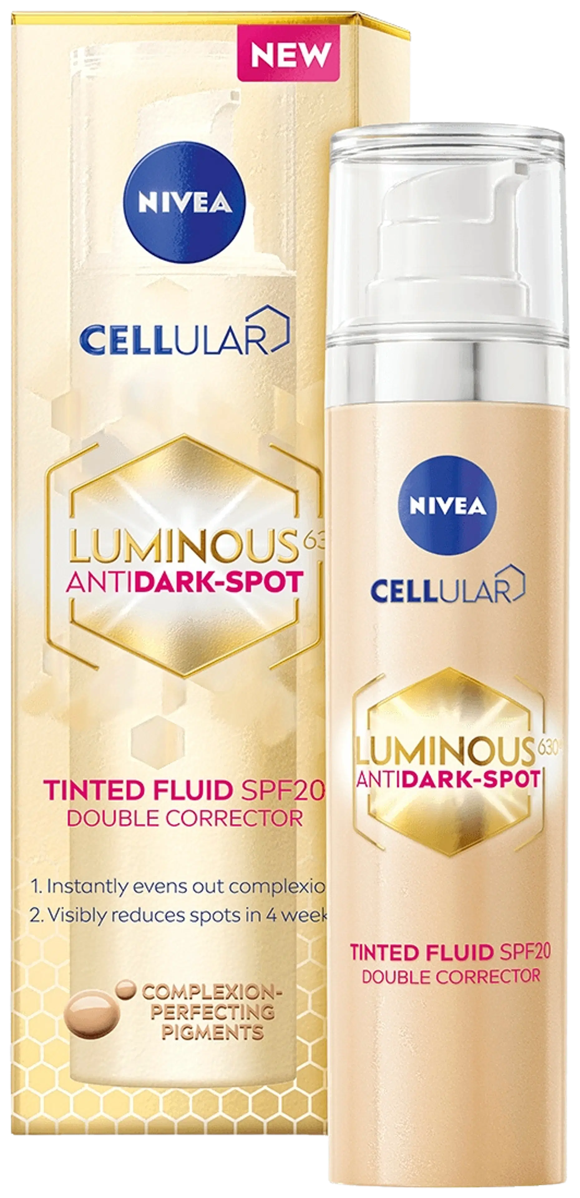 NIVEA 40ml Cellular Luminous630 Anti Dark-Spot Tinted Fluid sk 20 -päivävoide