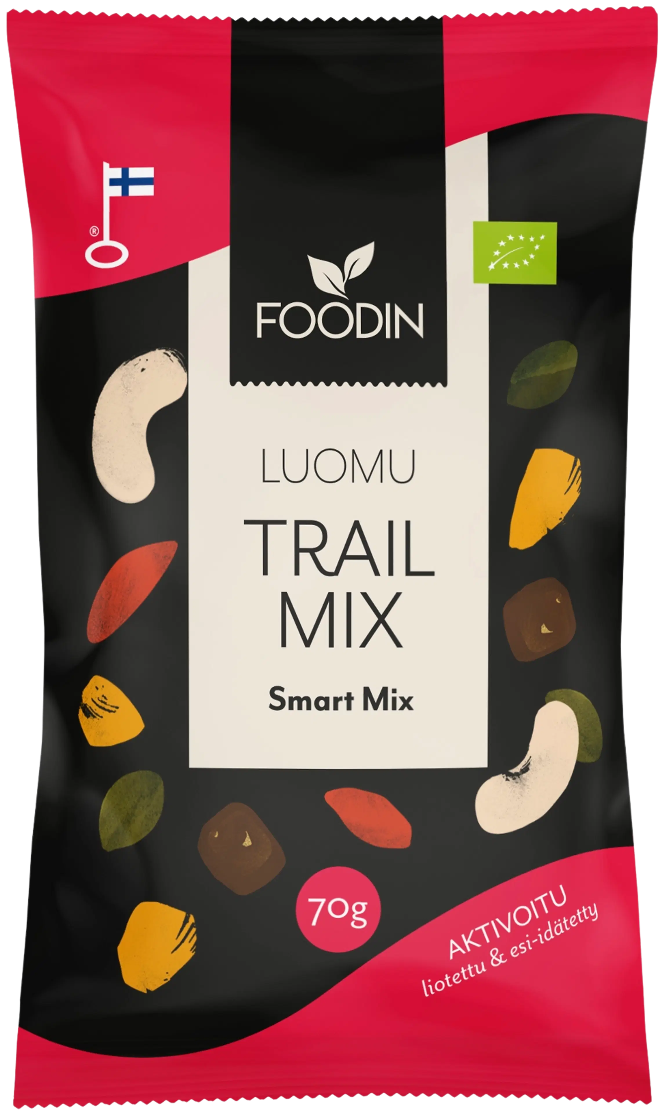 Foodin Activated trail mix smart mix luomu 70g