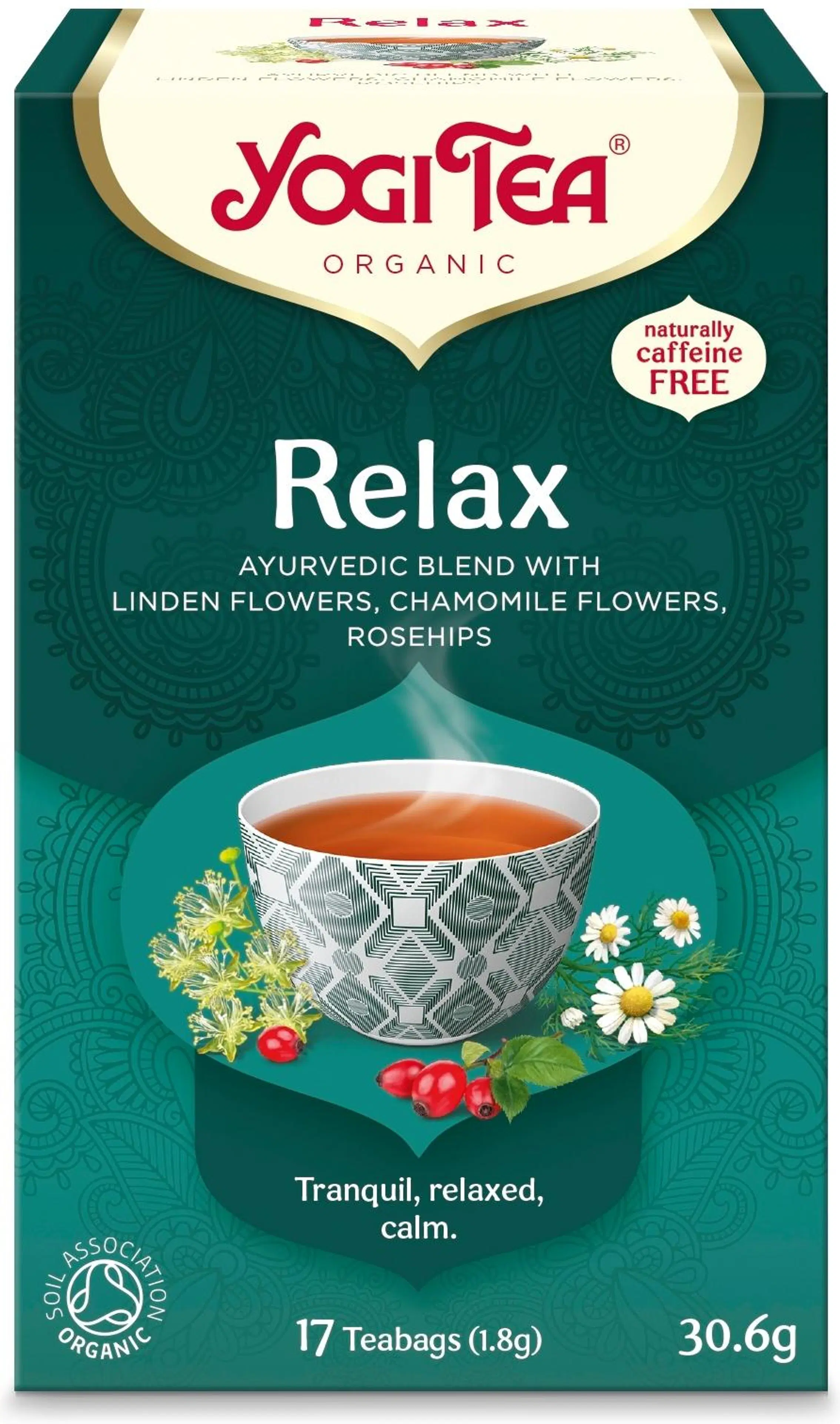 Yogi Tea Relax yrtti-maustetee luomu ayurvedinen 17x1,8g