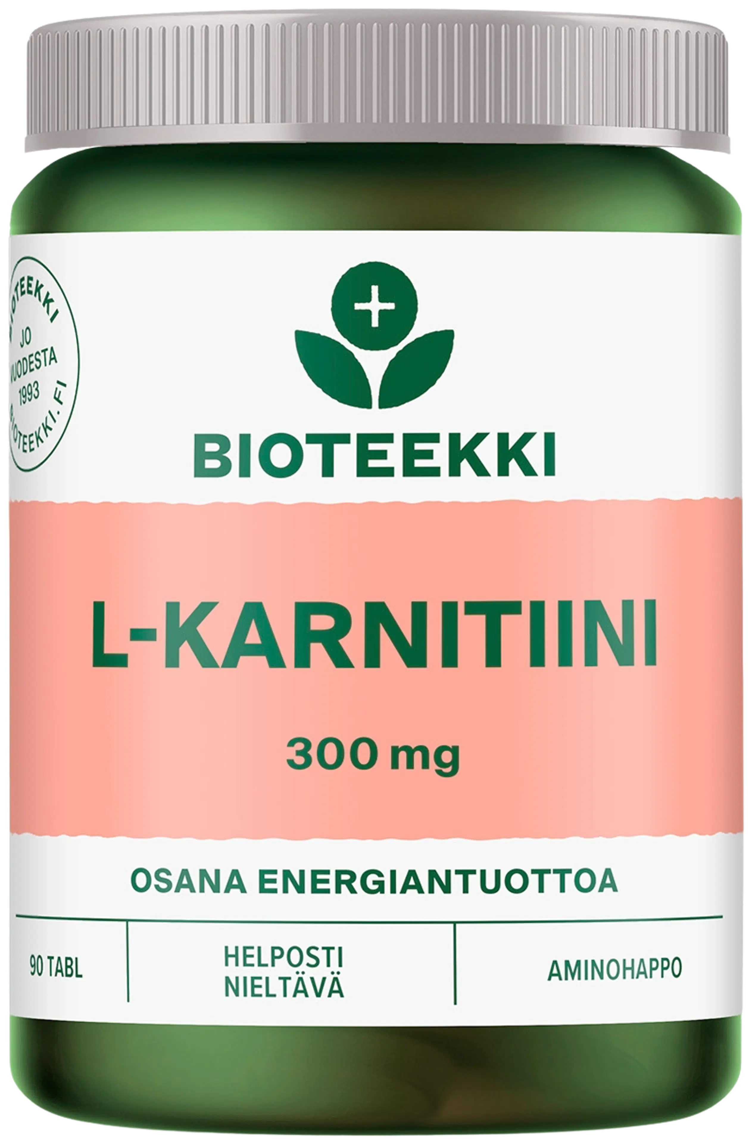 Bioteekki L-Karnitiini 300 mg ravintolisä 90 tabl.