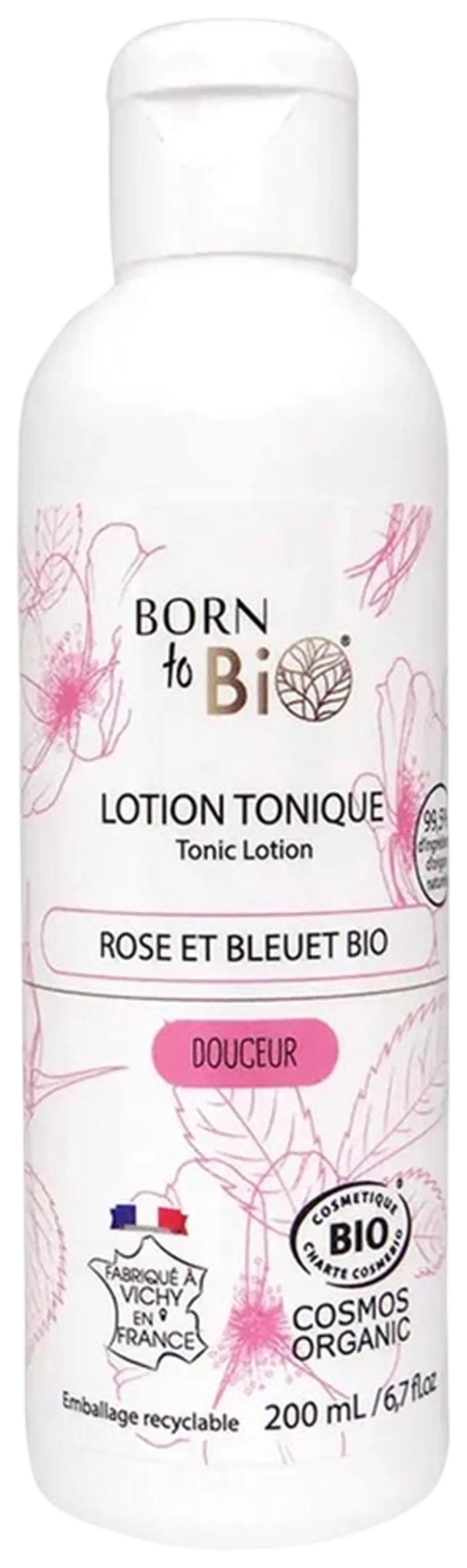 Born to Bio Tonic Lotion With Organic Rose and Blueberry Floral Waters Kasvovesi 200ml
