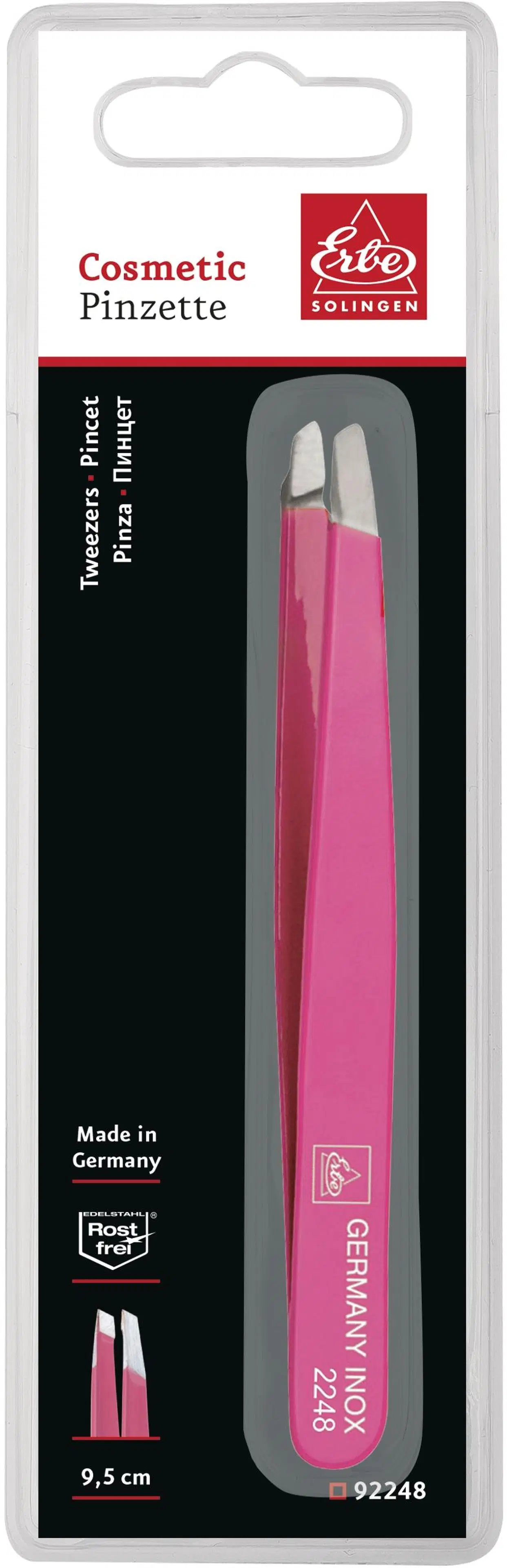 Erbe Solingen pinsetit, pinkki, RST,9,5 cm