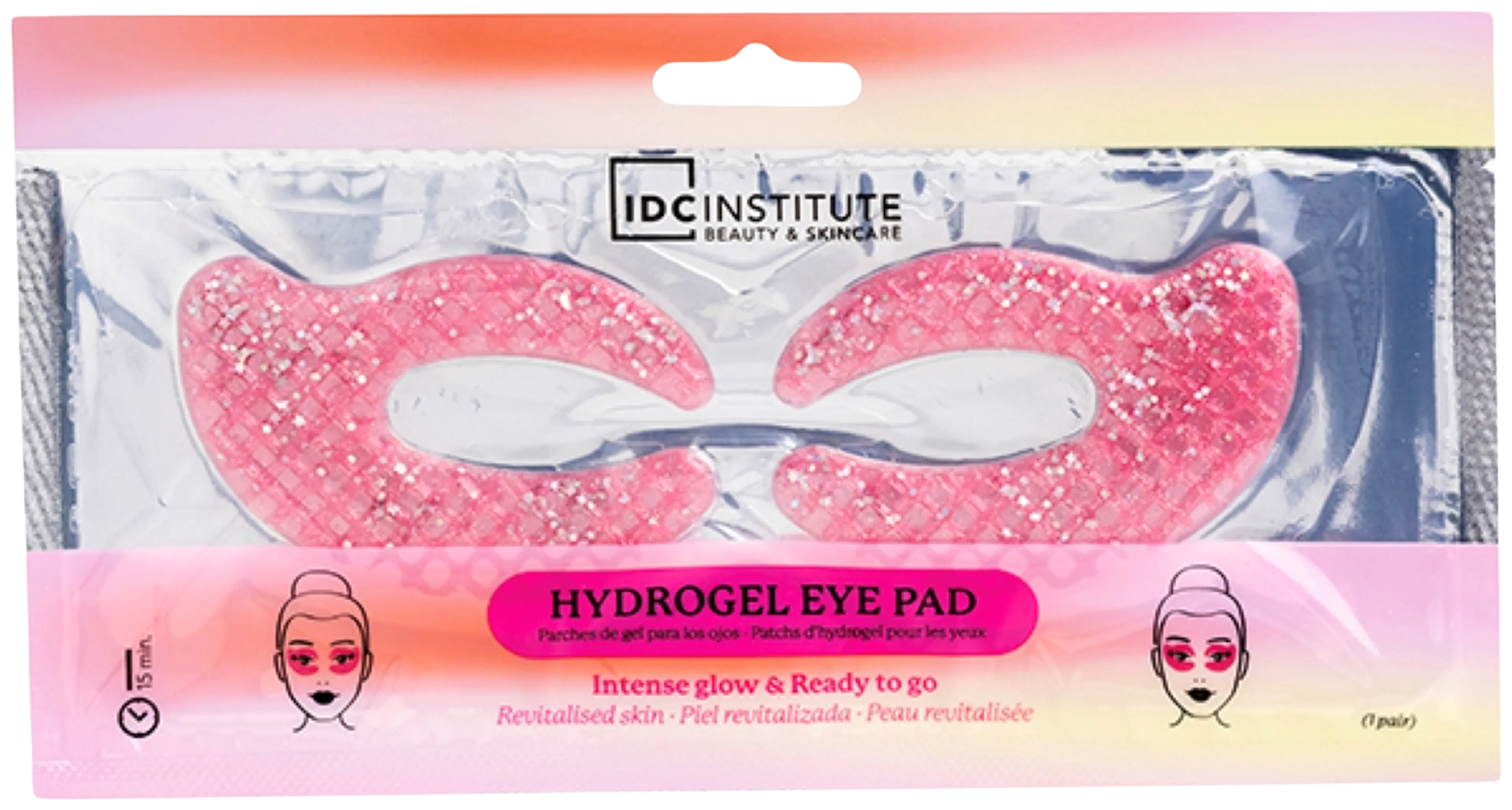 IDC Institute Glitter silmänympäryslaput Pink 1 pari
