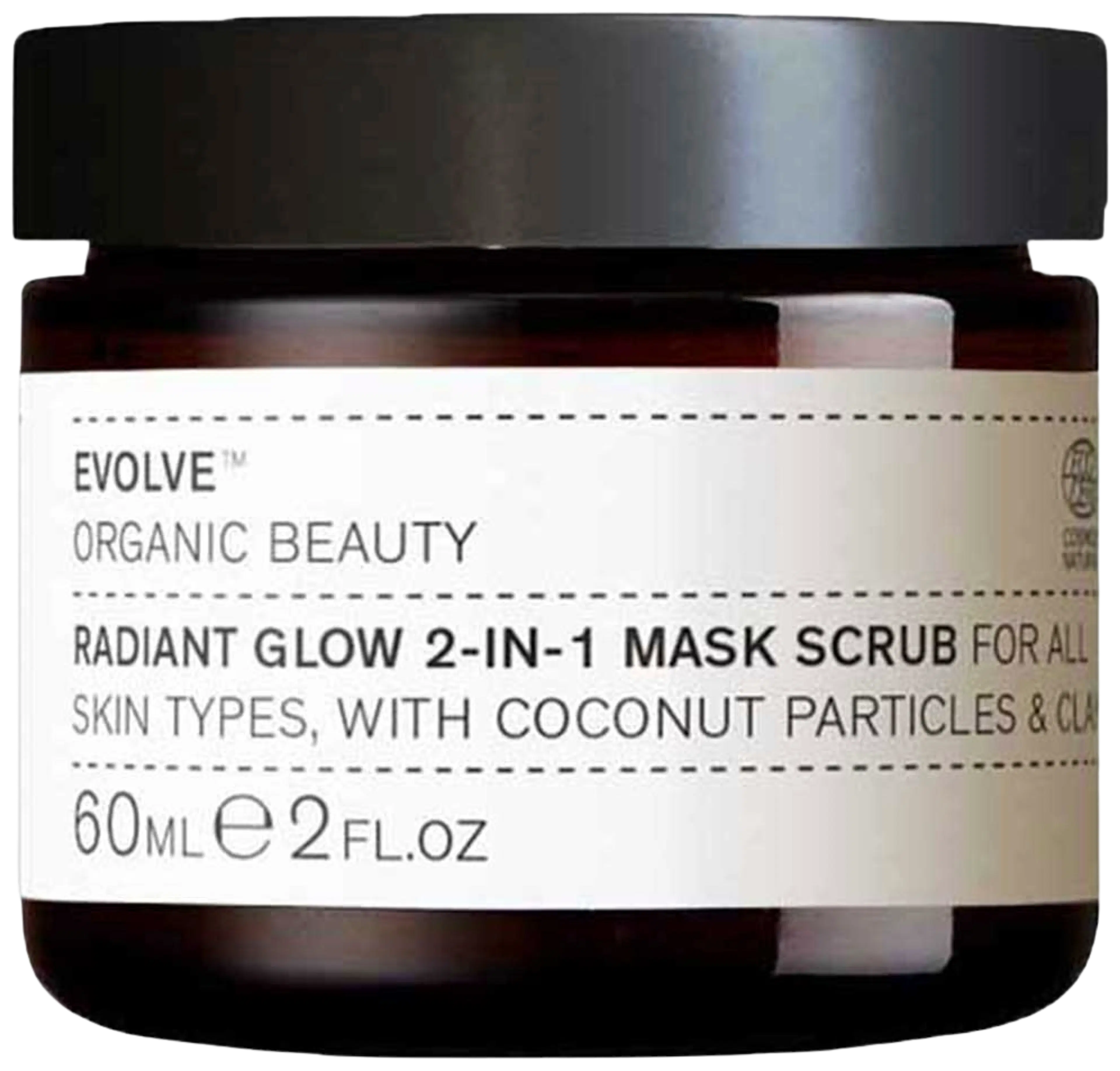 Evolve Organic Beauty Radiant Glow 2-in-1 Mask Scrub Kasvonaamio 60 ml