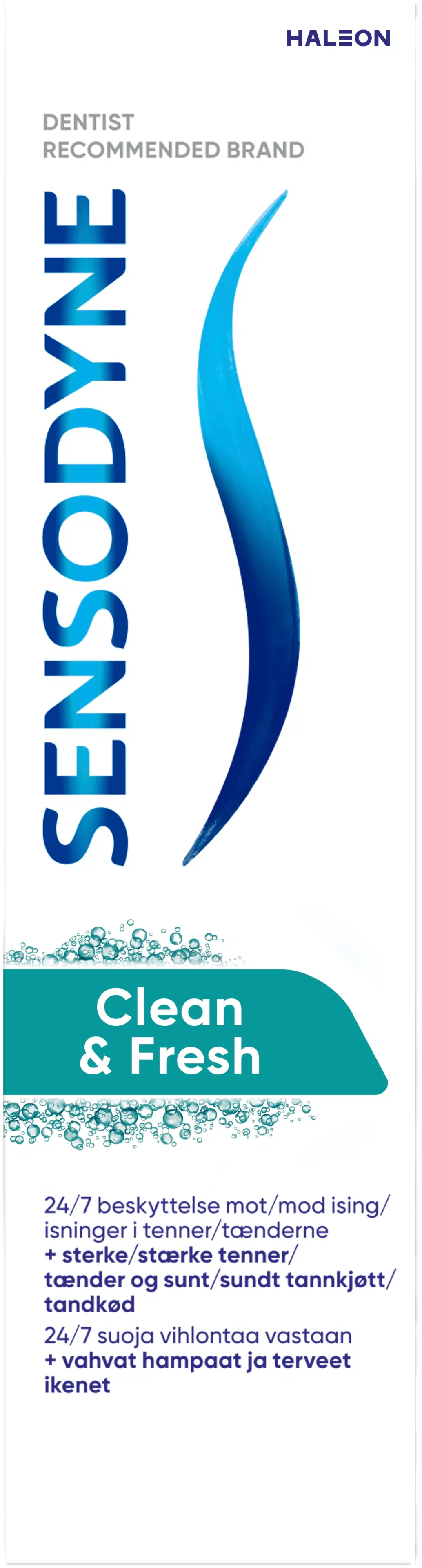 Sensodyne Clean & Fresh -hammastahna päivittäiseen käyttöön lievittämään vihlontaa kahdesti päivässä käytettynä, 75 ml