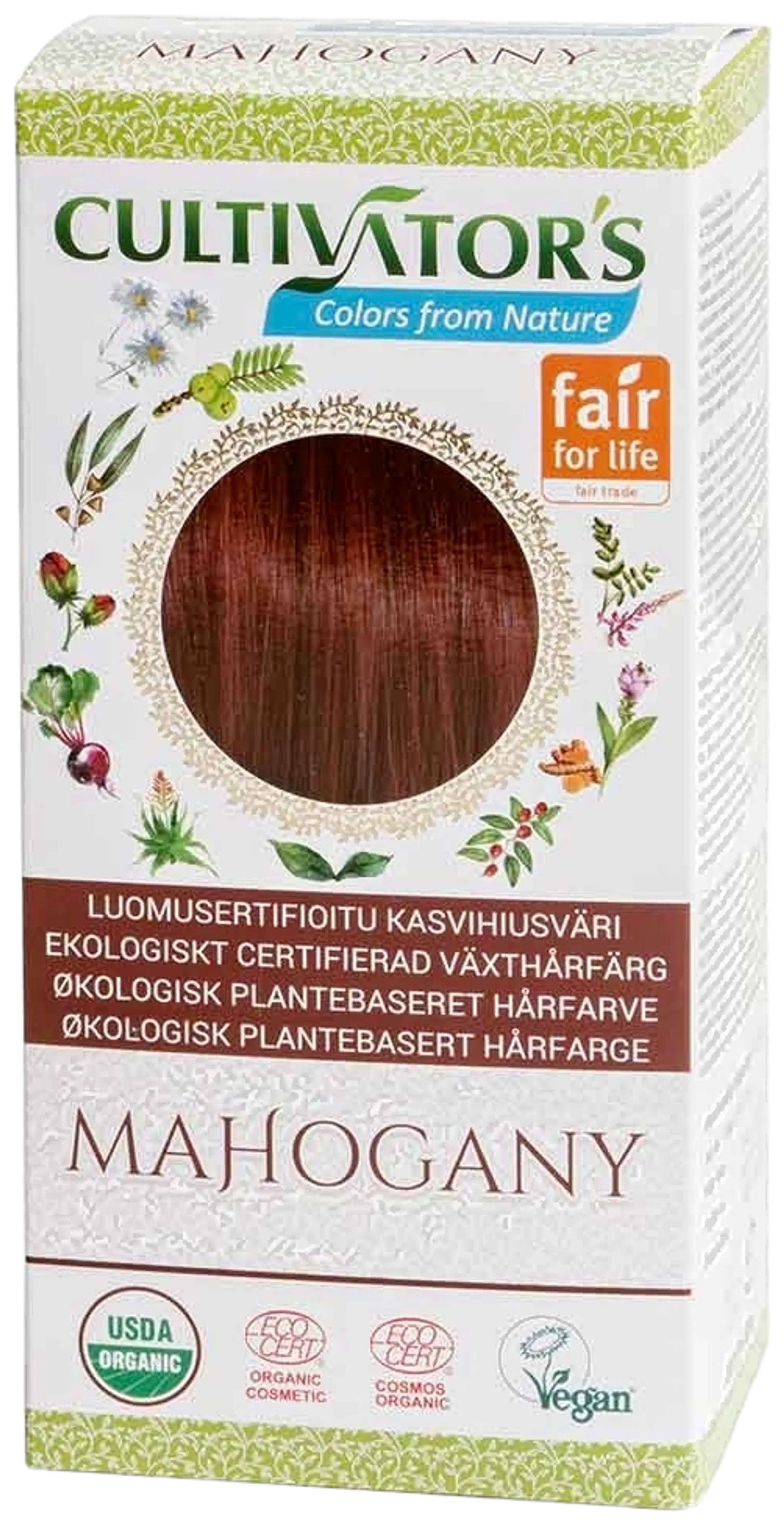 Cultivator's luomusertifioitu kasvihiusväri Mahogany 100g