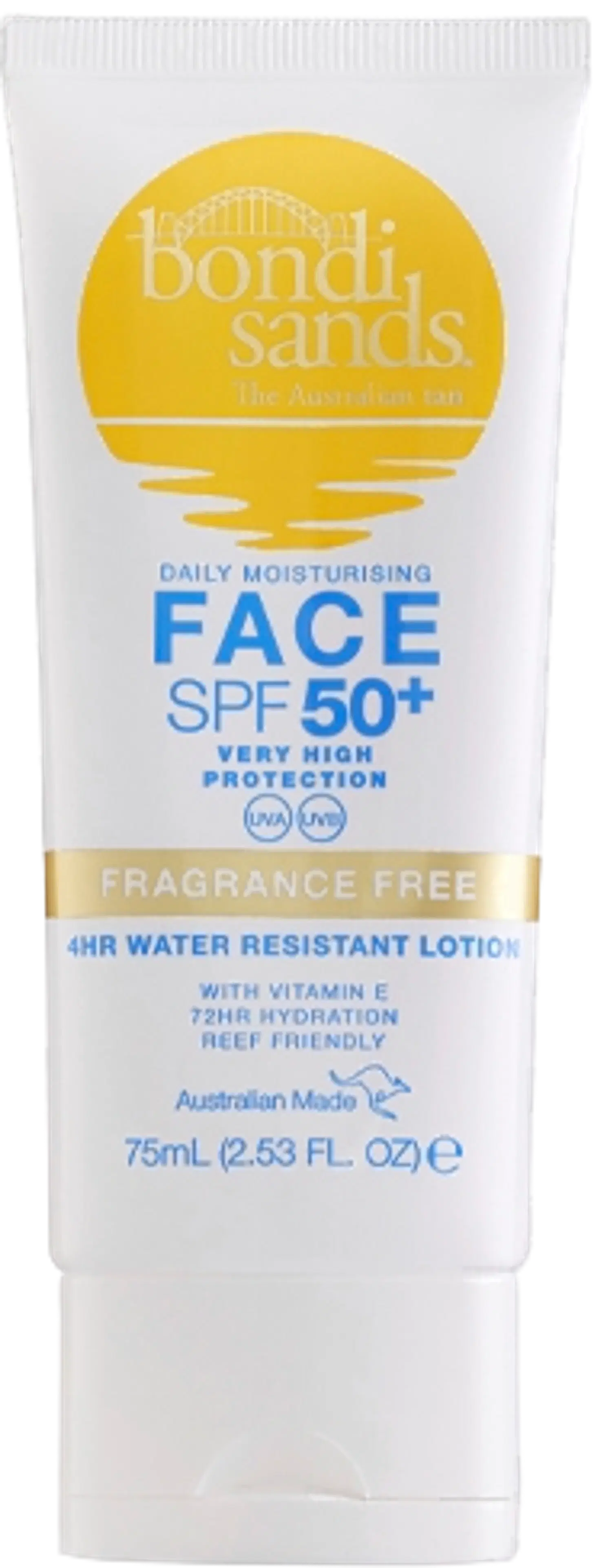 Bondi Sands Water Resistant Sunscreen Lotion Face SPF50+ hajusteeton aurinkosuoja kasvoille 75 ml