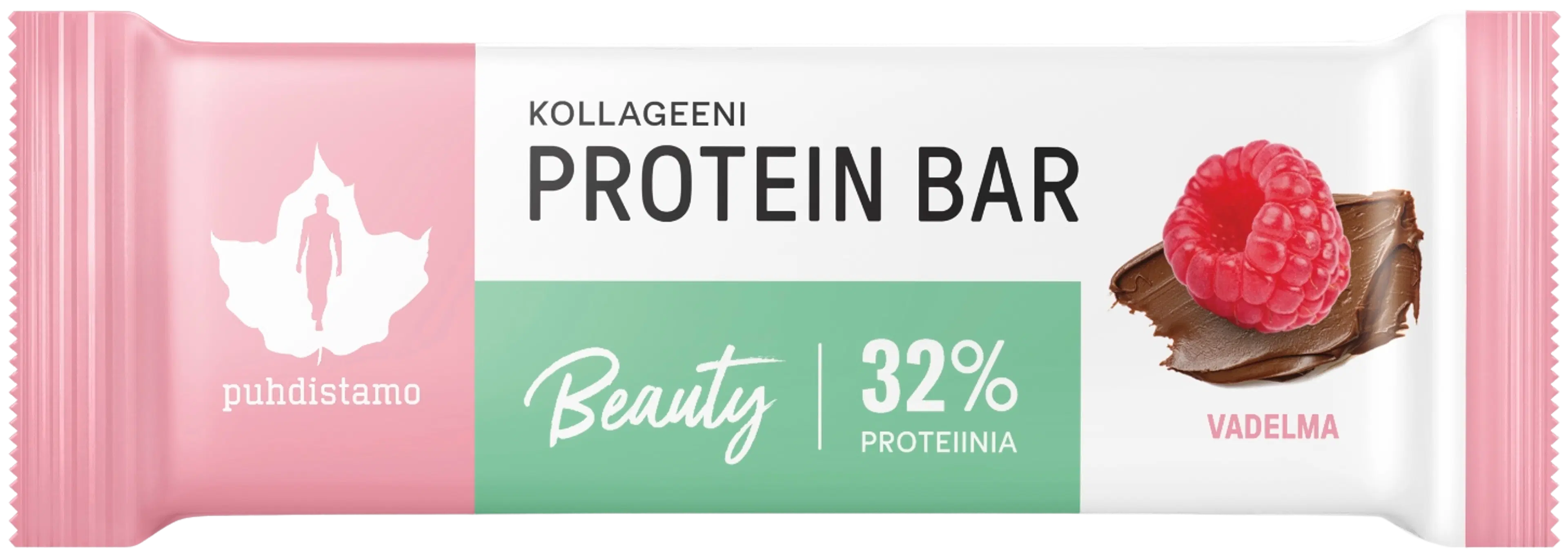 Puhdistamo Kollageeni Beauty proteiinipatukka Vadelma 30 g