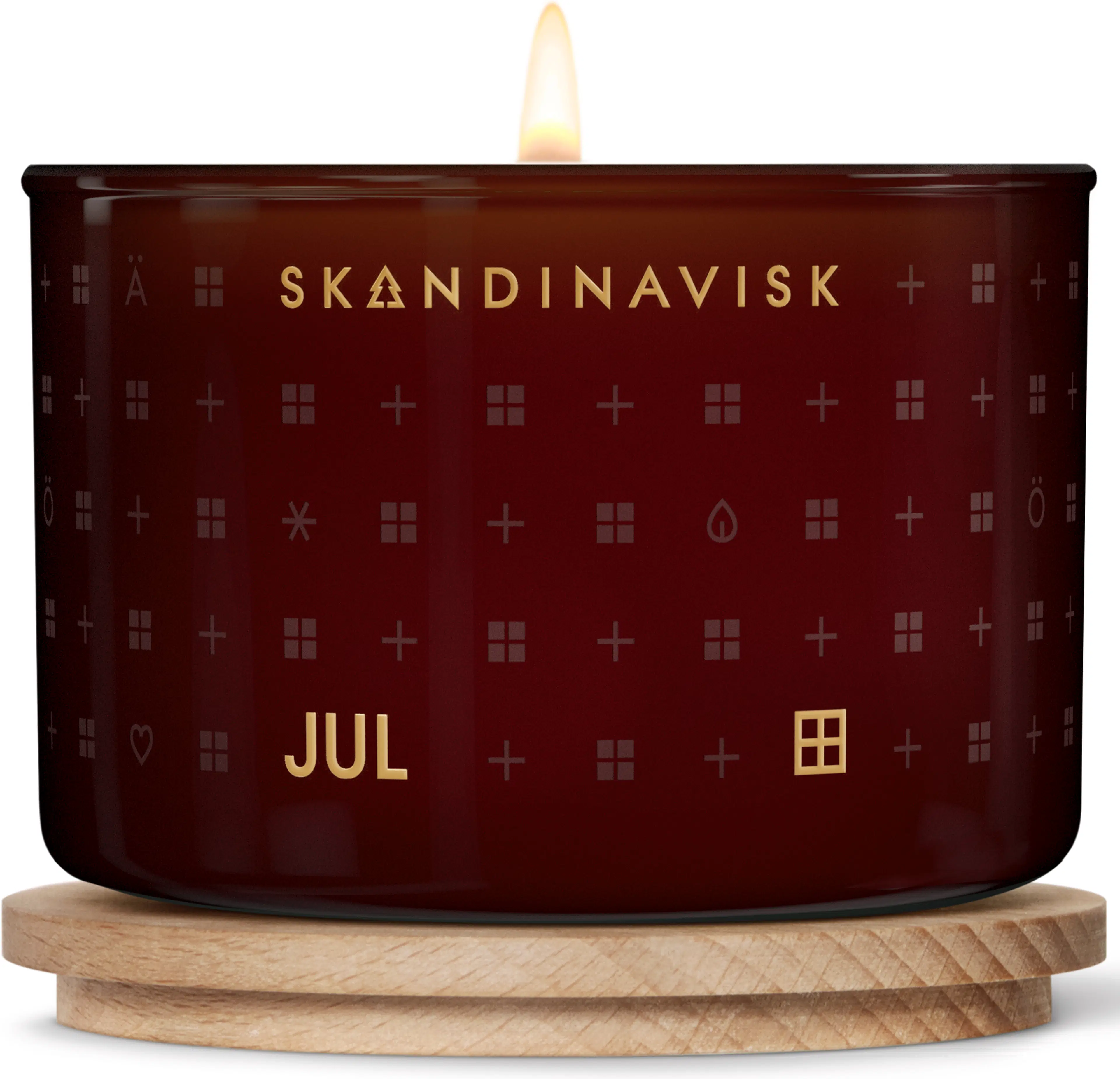 Skandinavisk Jul tuoksukynttilä puukannella 90g