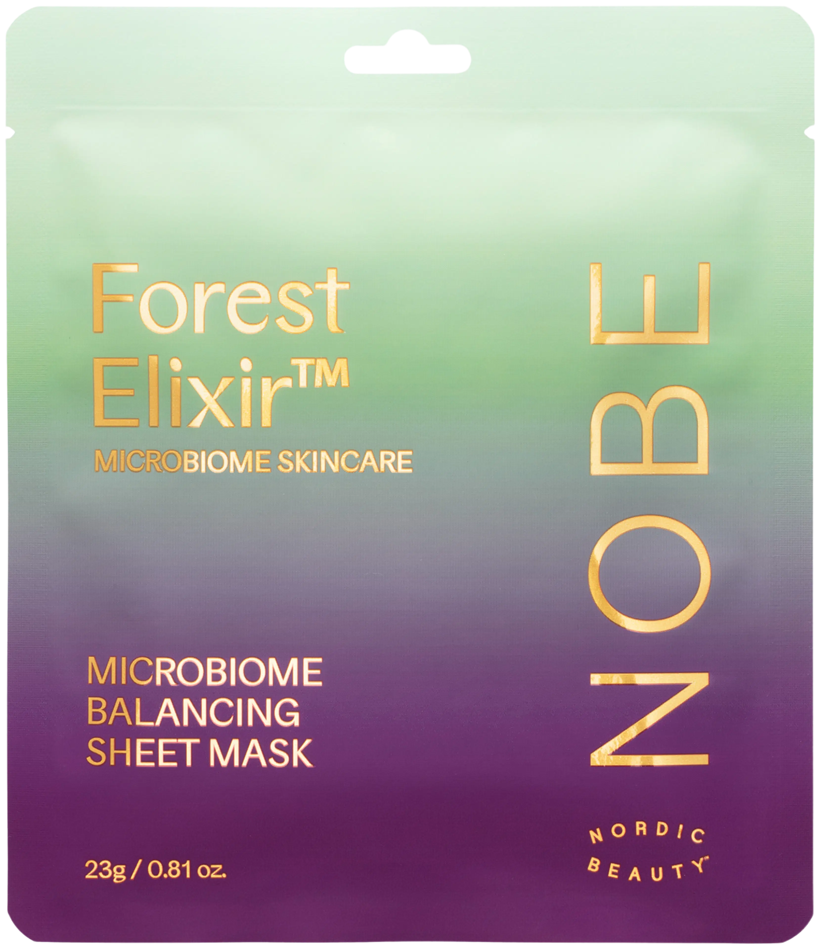 NOBE Nordic Beauty Forest Elixir™ Microbiome Balancing Sheet Mask kangasnaamio 1 pc