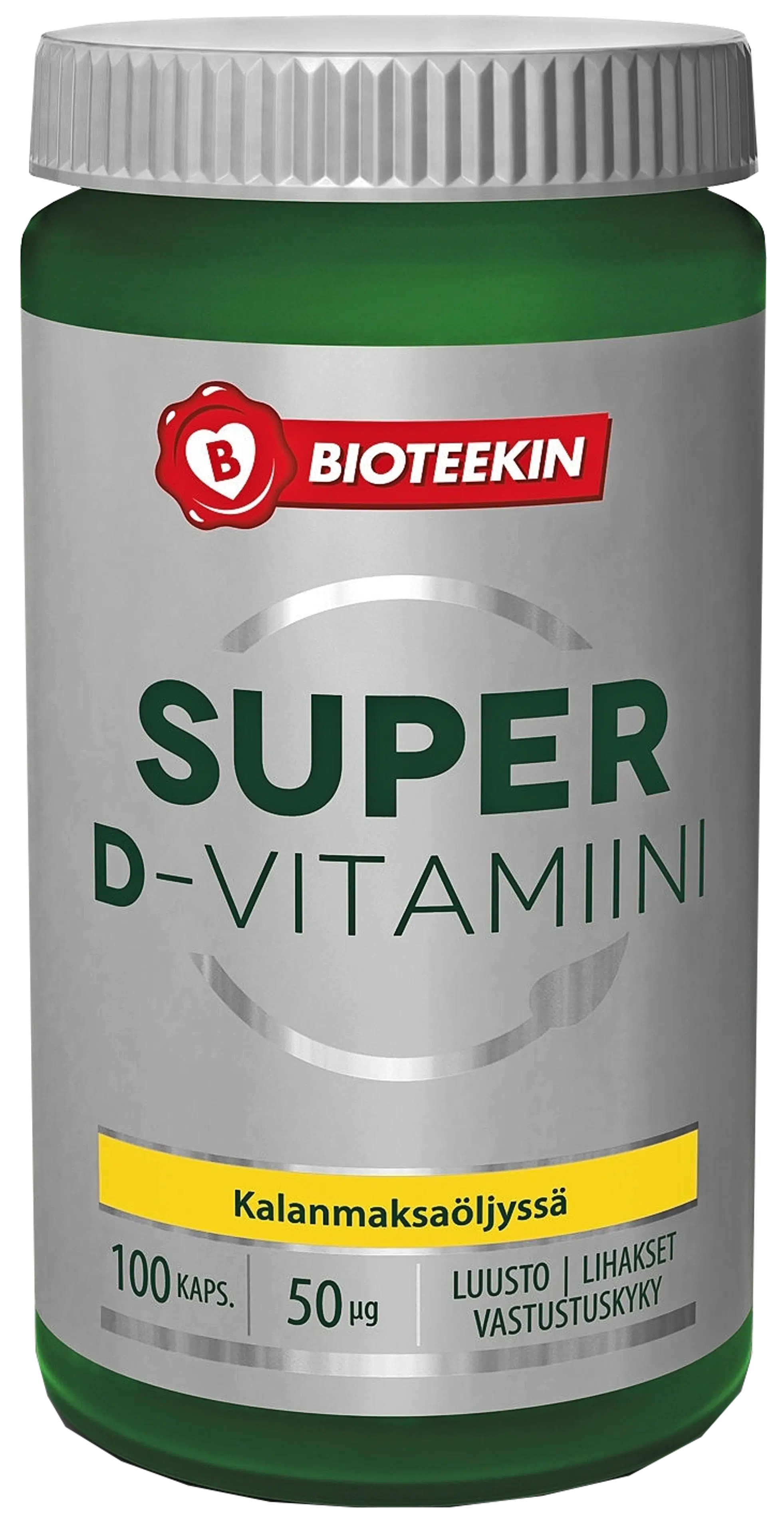 Bioteekin Super D-vitamiinivalmiste 100 kaps.