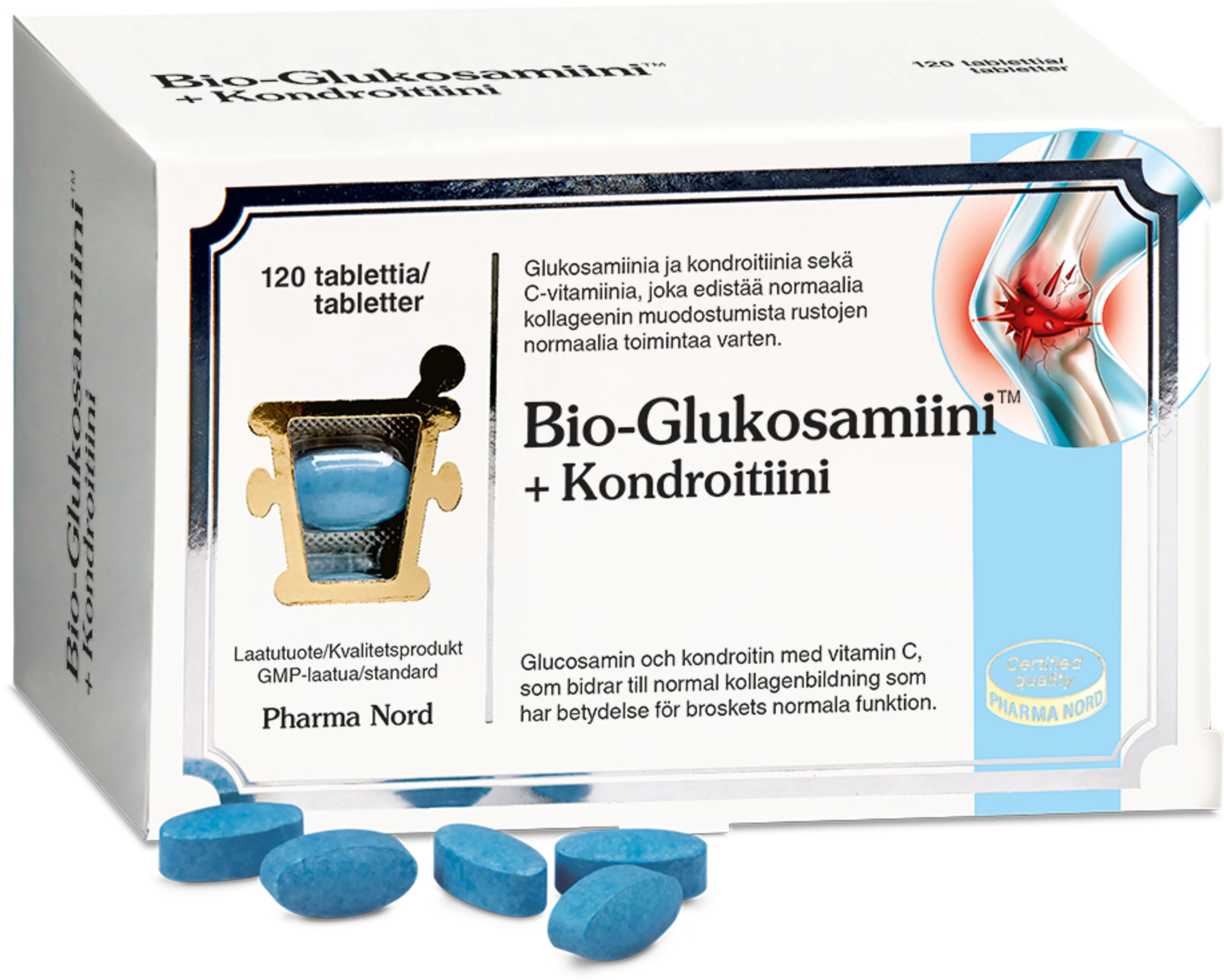 Bio-Glukosamiini™+ Kondroitiini ravintolisä 120 tabl.