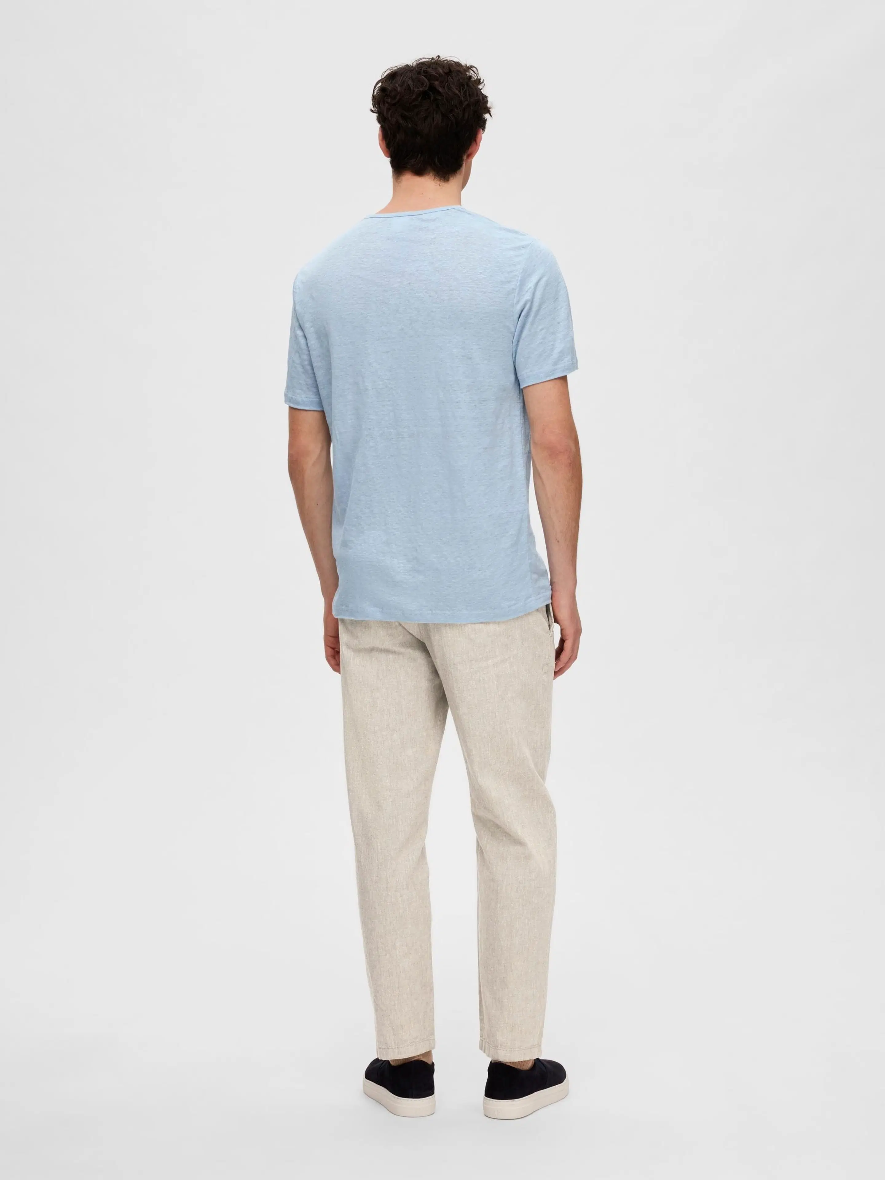 SELECTED HOMME Slhbet linen ss o-neck t-paita