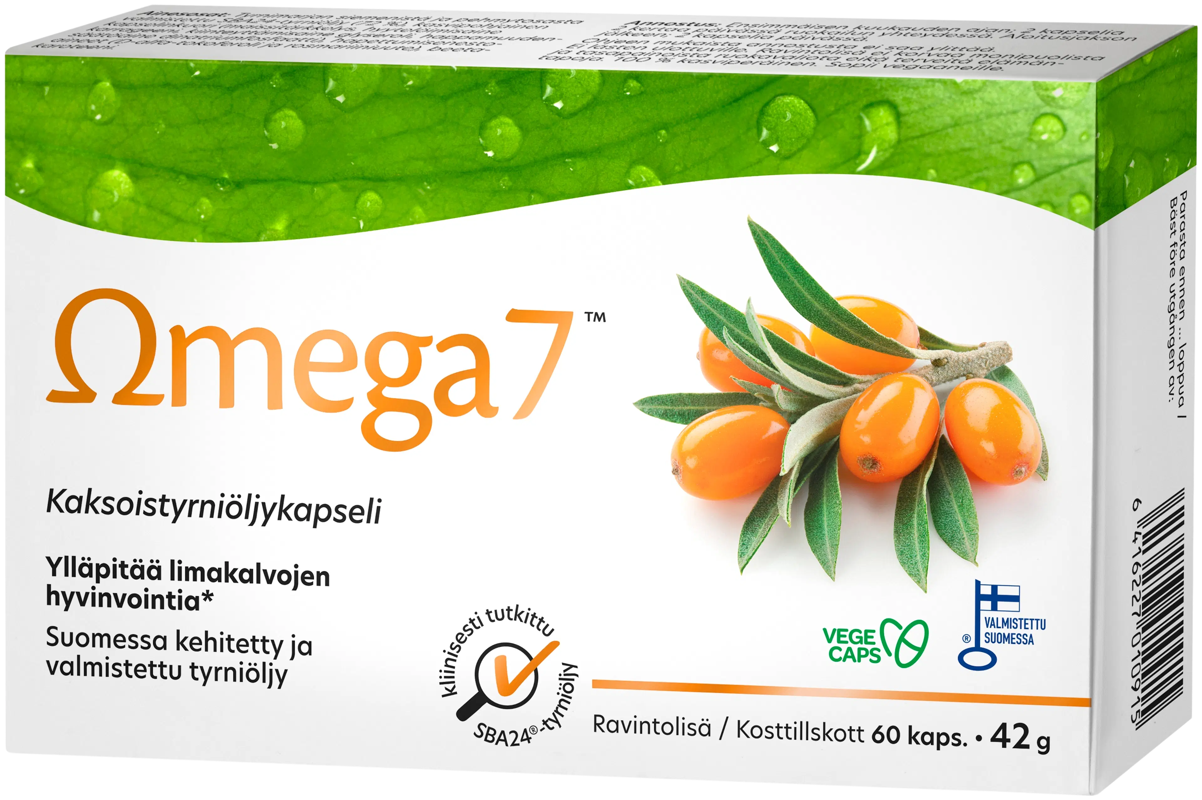 Omega7 kaksoistyrniöljy ravintolisä 60 kaps.