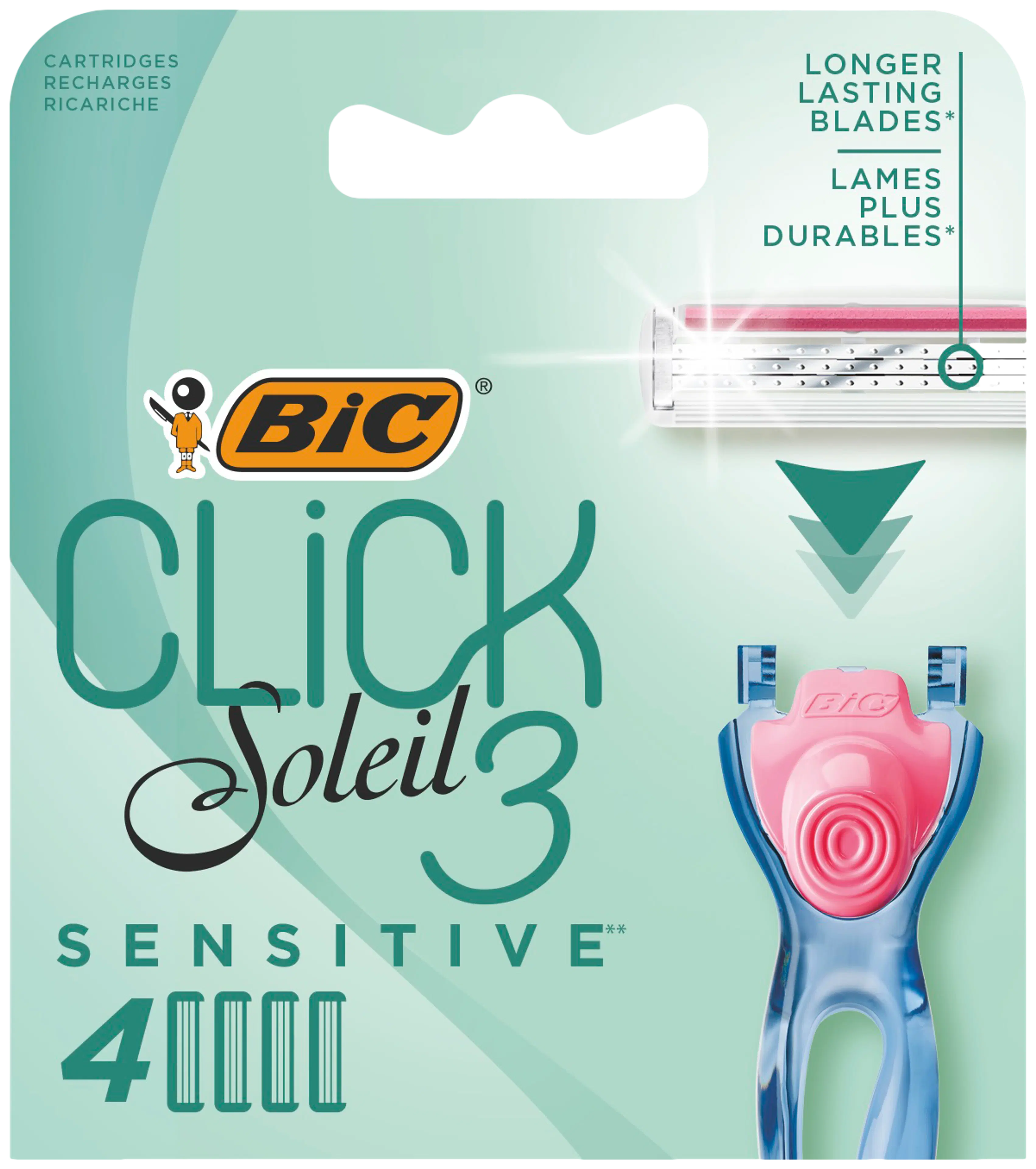 BIC Click Soleil 3 Sensitive varaterä 4-pack