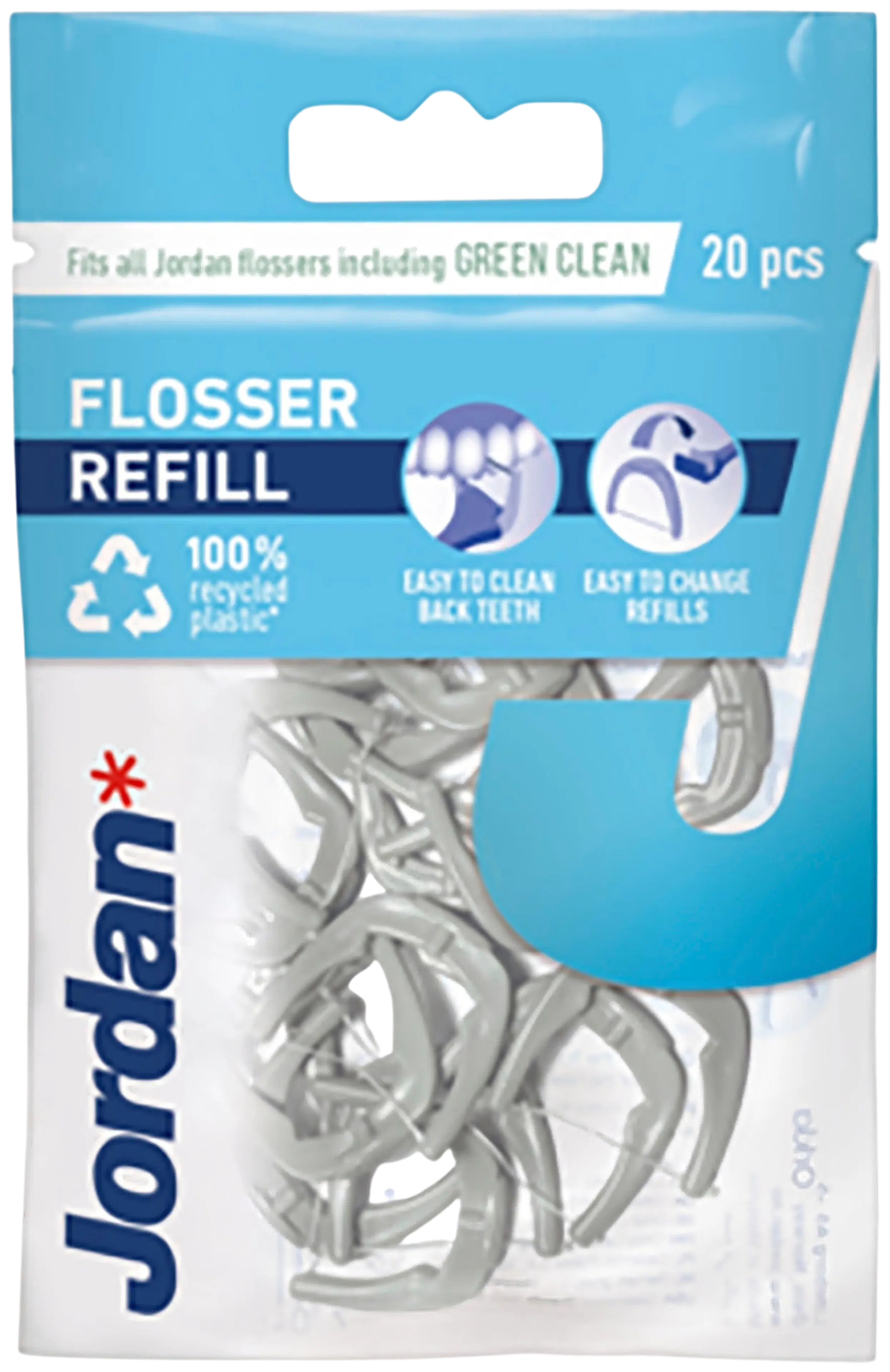 Jordan Easy Clean Flosser refill täyttöpakkaus 20kpl